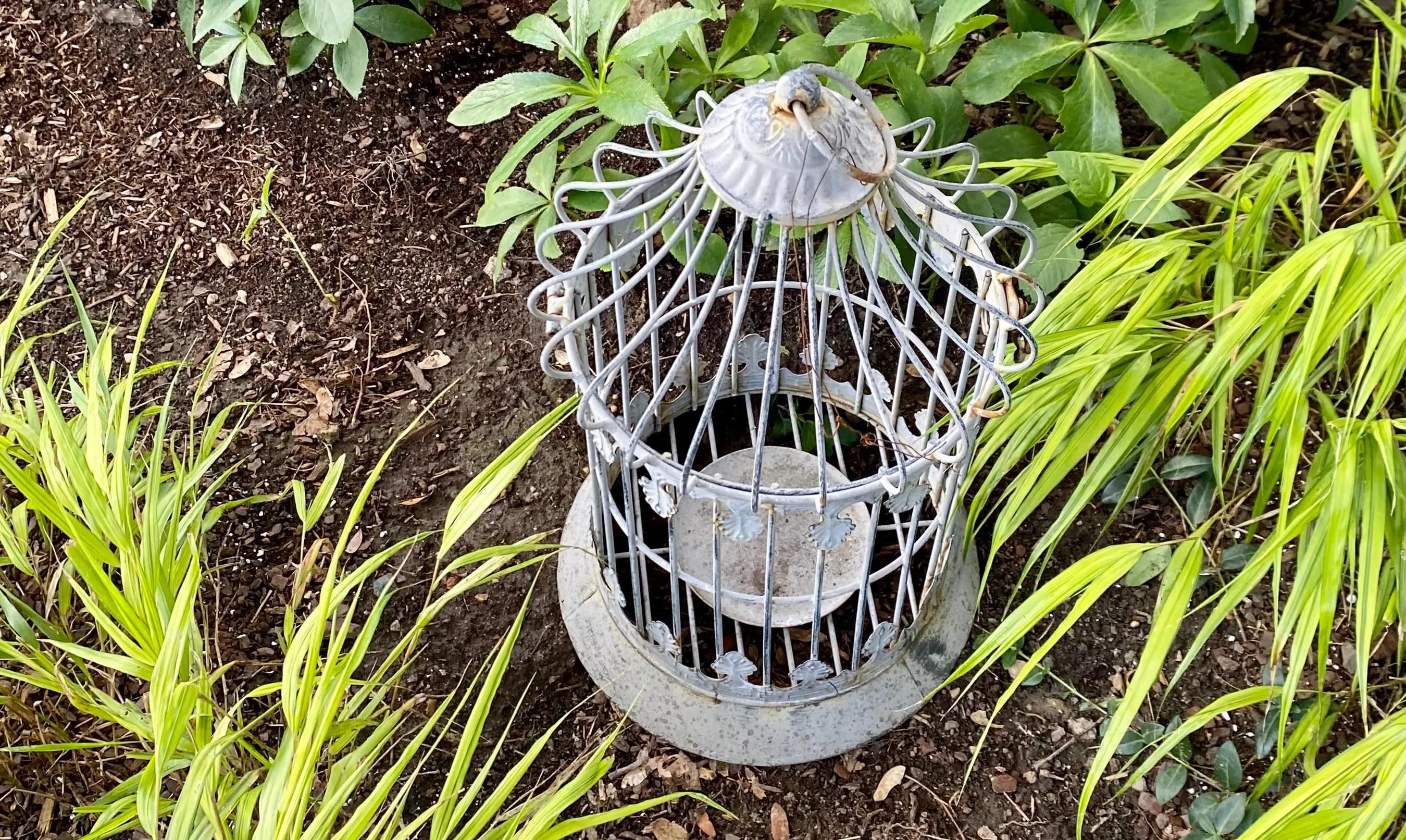 Vintage Metal Birdcage, Garden, Porch Decor. Flower Display. Wedding Ornament