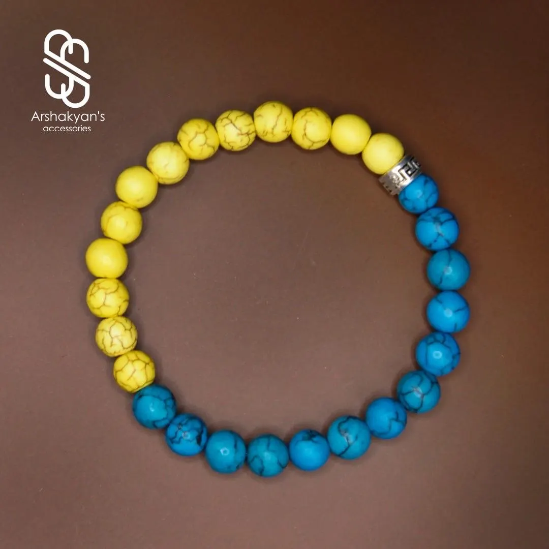 Ukrainian Flag Bracelet, Blue Yellow Beaded Support Jewelry - image 4