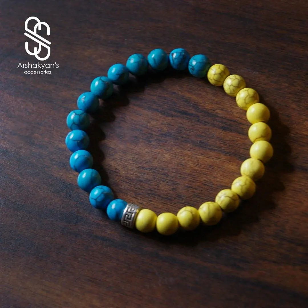 Ukrainian Flag Bracelet, Blue Yellow Beaded Support Jewelry - image 5