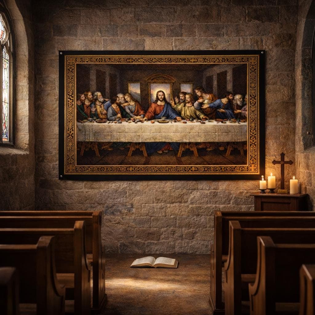 Last Supper Tapestry Wall Hanging,Christian Wall Art,Jesus Religious Tapestry,Christian Home Decor,Catholic Wall Tapestry,Biblical Art Decor - image 5