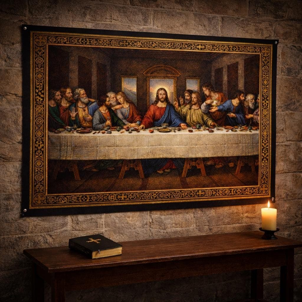 Last Supper Tapestry Wall Hanging,Christian Wall Art,Jesus Religious Tapestry,Christian Home Decor,Catholic Wall Tapestry,Biblical Art Decor