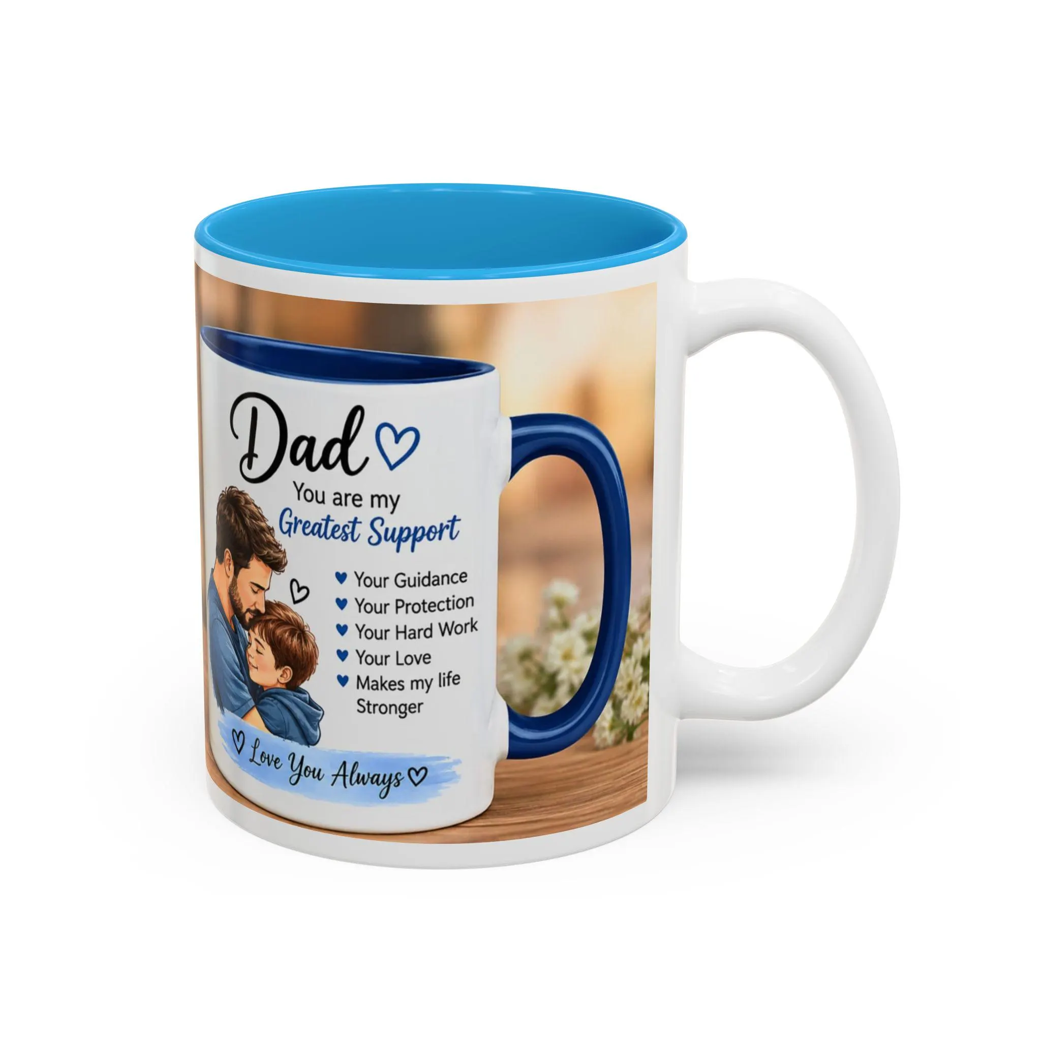 Mom and Dad Illustrated Parent and Child Love Mug | Accent Mug - image 5