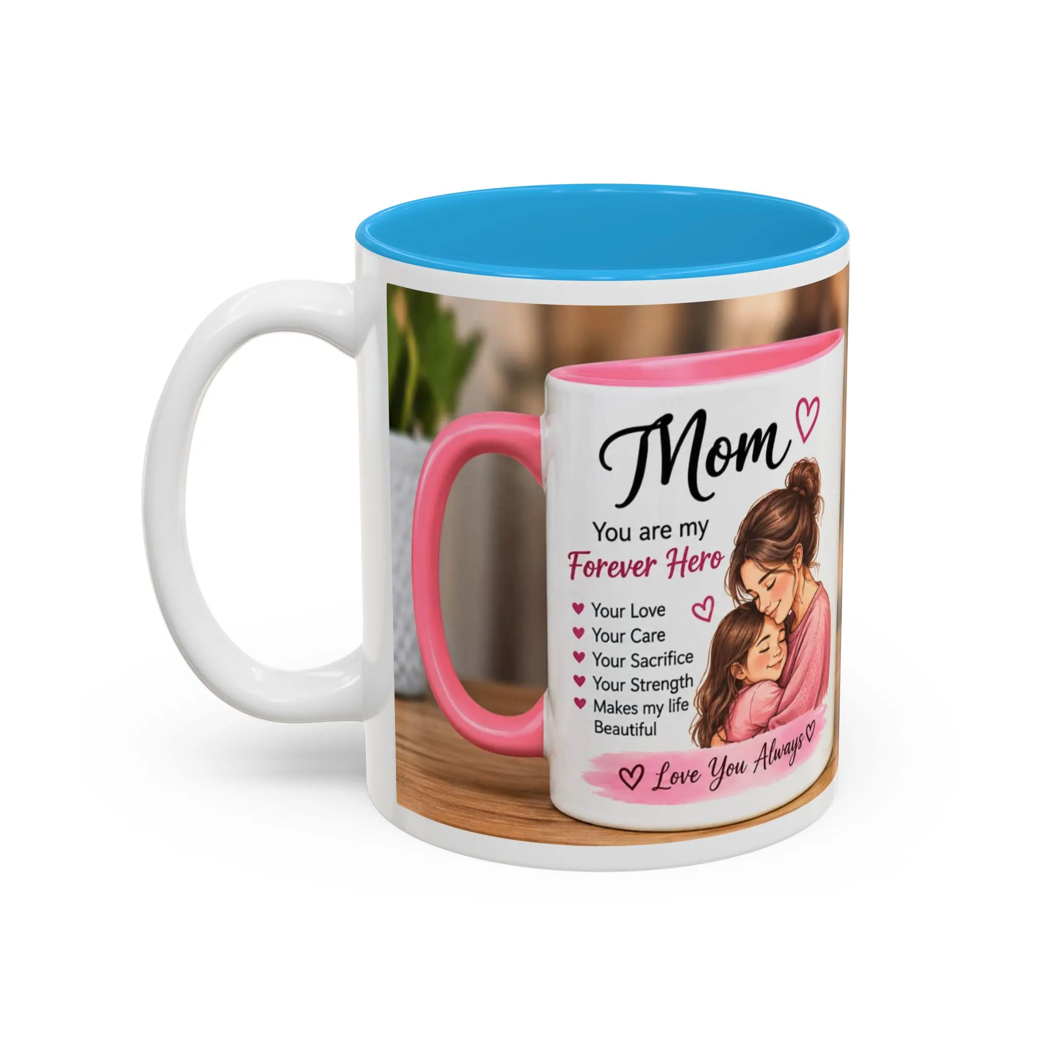 Mom and Dad Illustrated Parent and Child Love Mug | Accent Mug - image 4