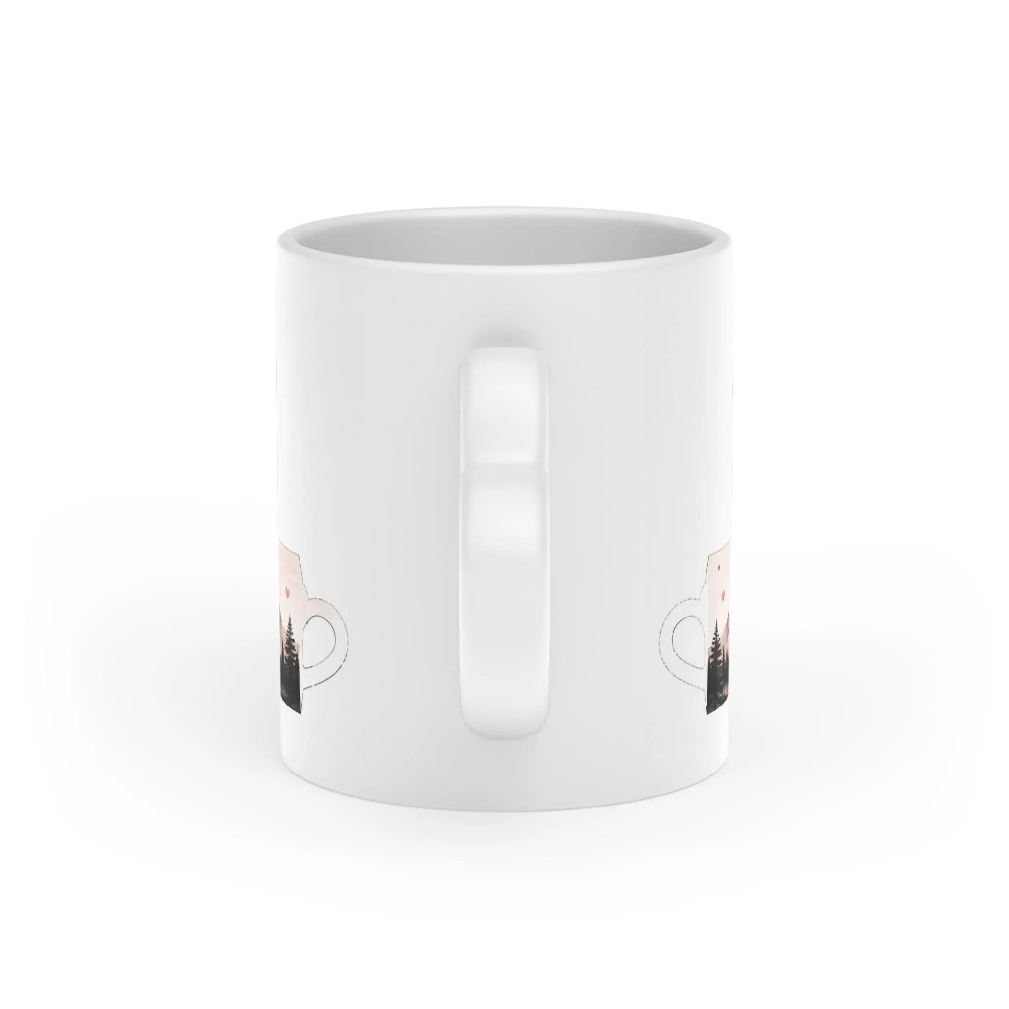 You Are My Person heart design Mug | Romantic script, pink mountains - image 3