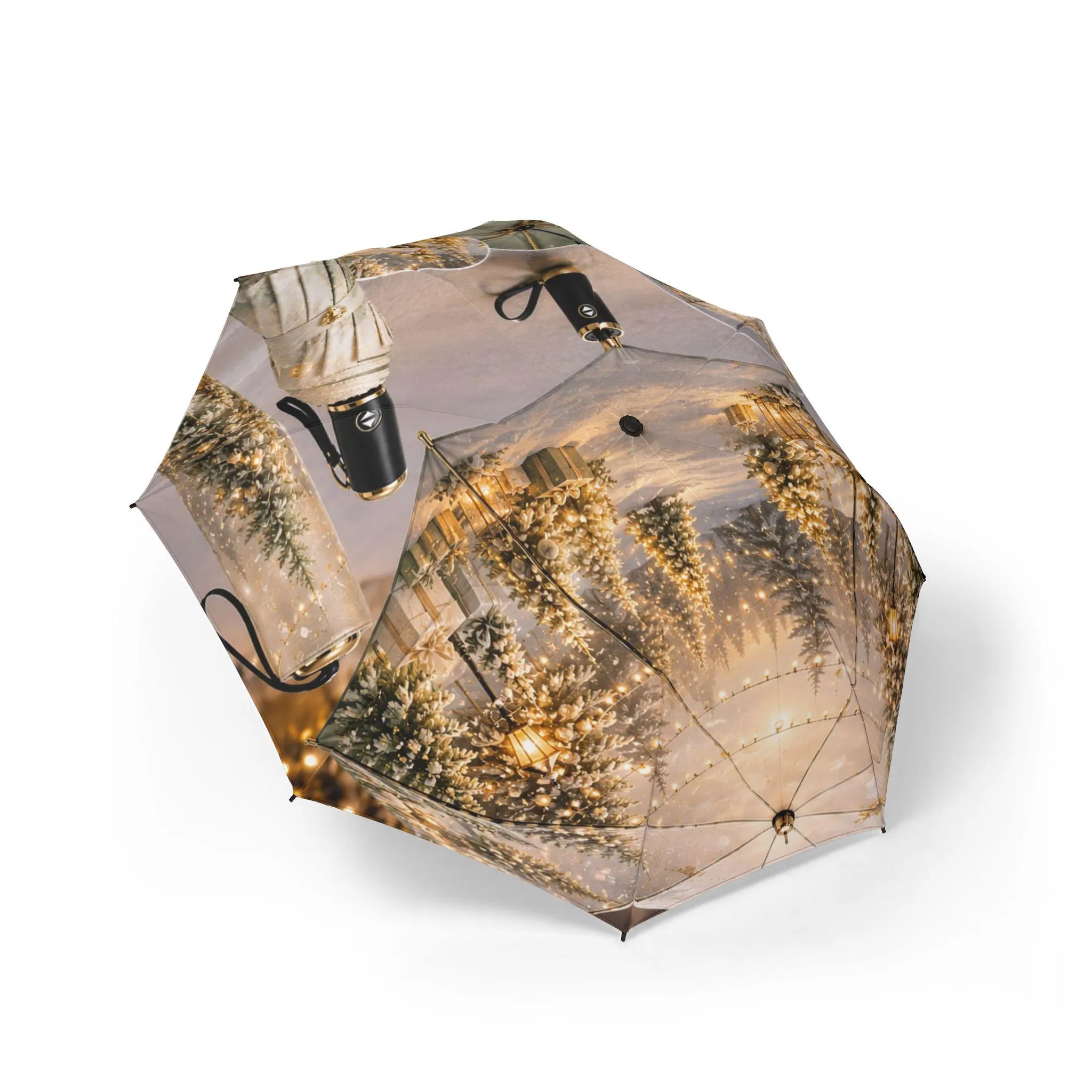Christmas Tree Lights Umbrella | Foldable Semi-Automatic Umbrella