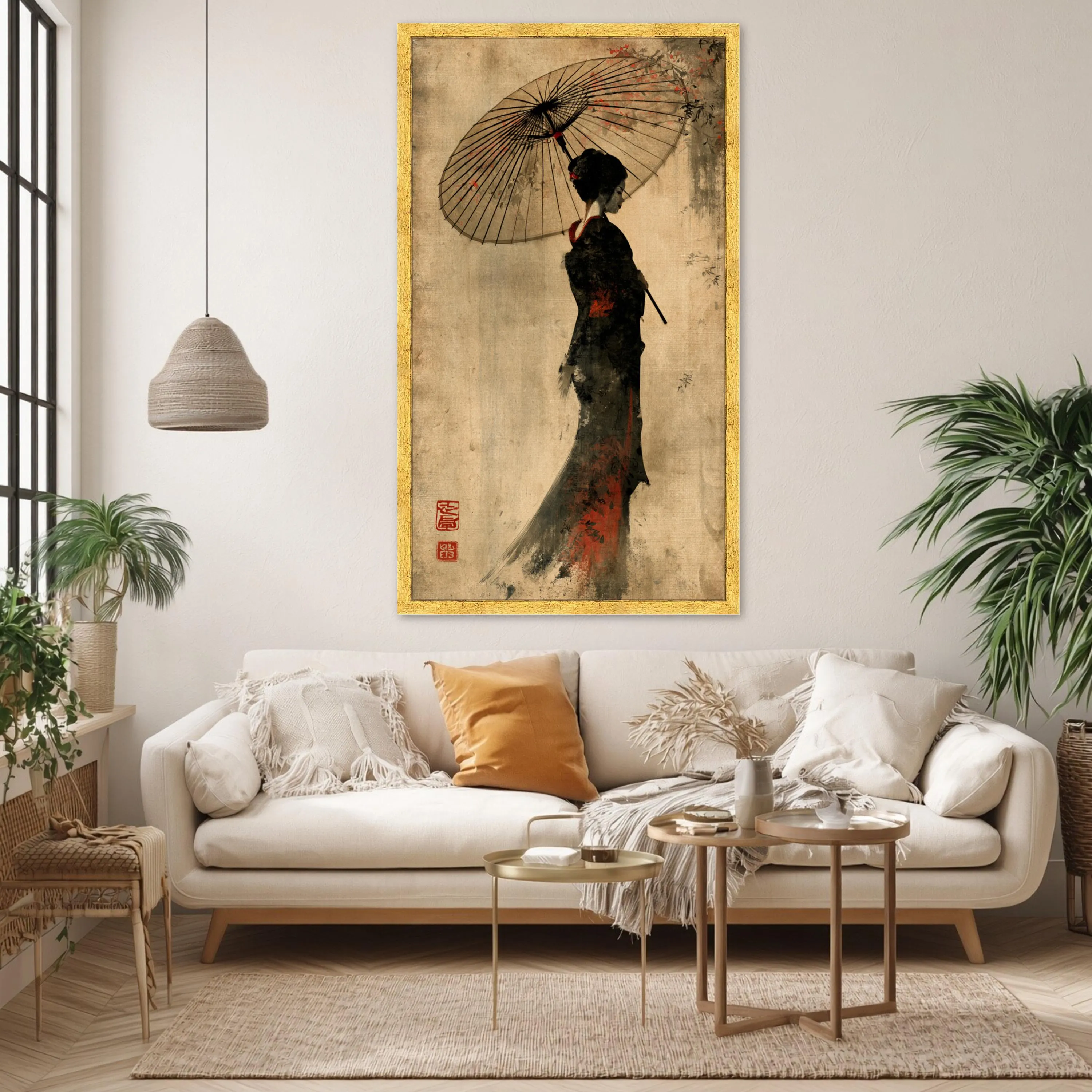 Elegant Geisha Wall Art Print, Vintage Japanese Canvas Wall Art, Beautiful Home Decor for Living Room, Bedroom, and Office Spaces - image 3