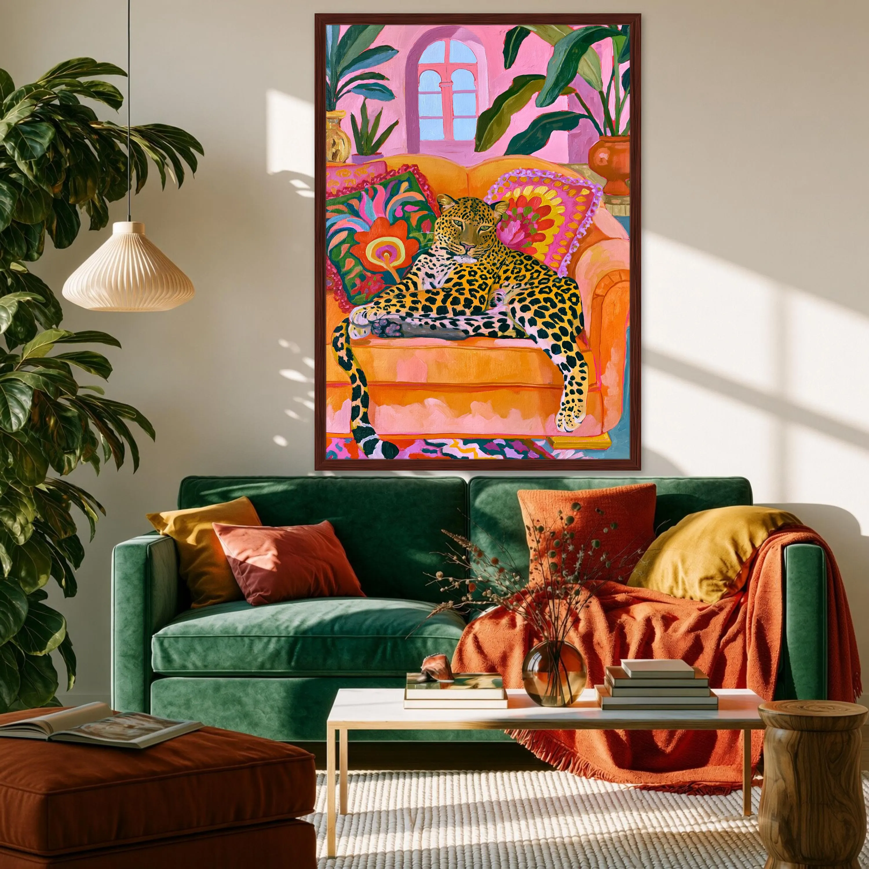 Vibrant Leopard Wall Art Print, Colorful Animal Canvas Decor for Living Room, Bold Modern Jungle Artwork, Cozy Home Style - image 5