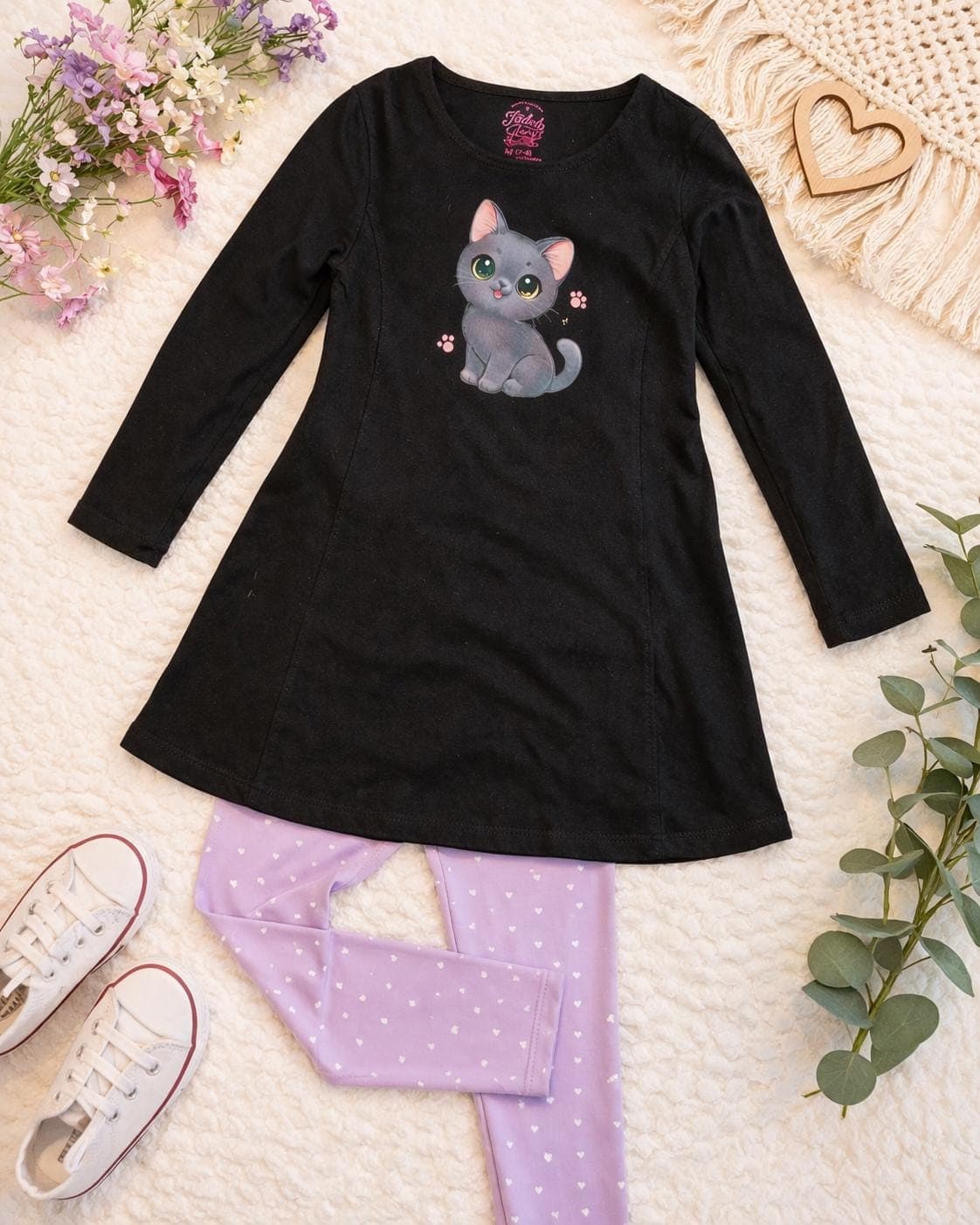 Faded Glory 7-8Y Black Dress - image 3
