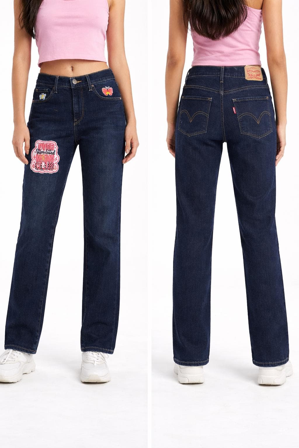 Women's Jeans Levi's Jeans Classic Straight size 6 with patches - image 4