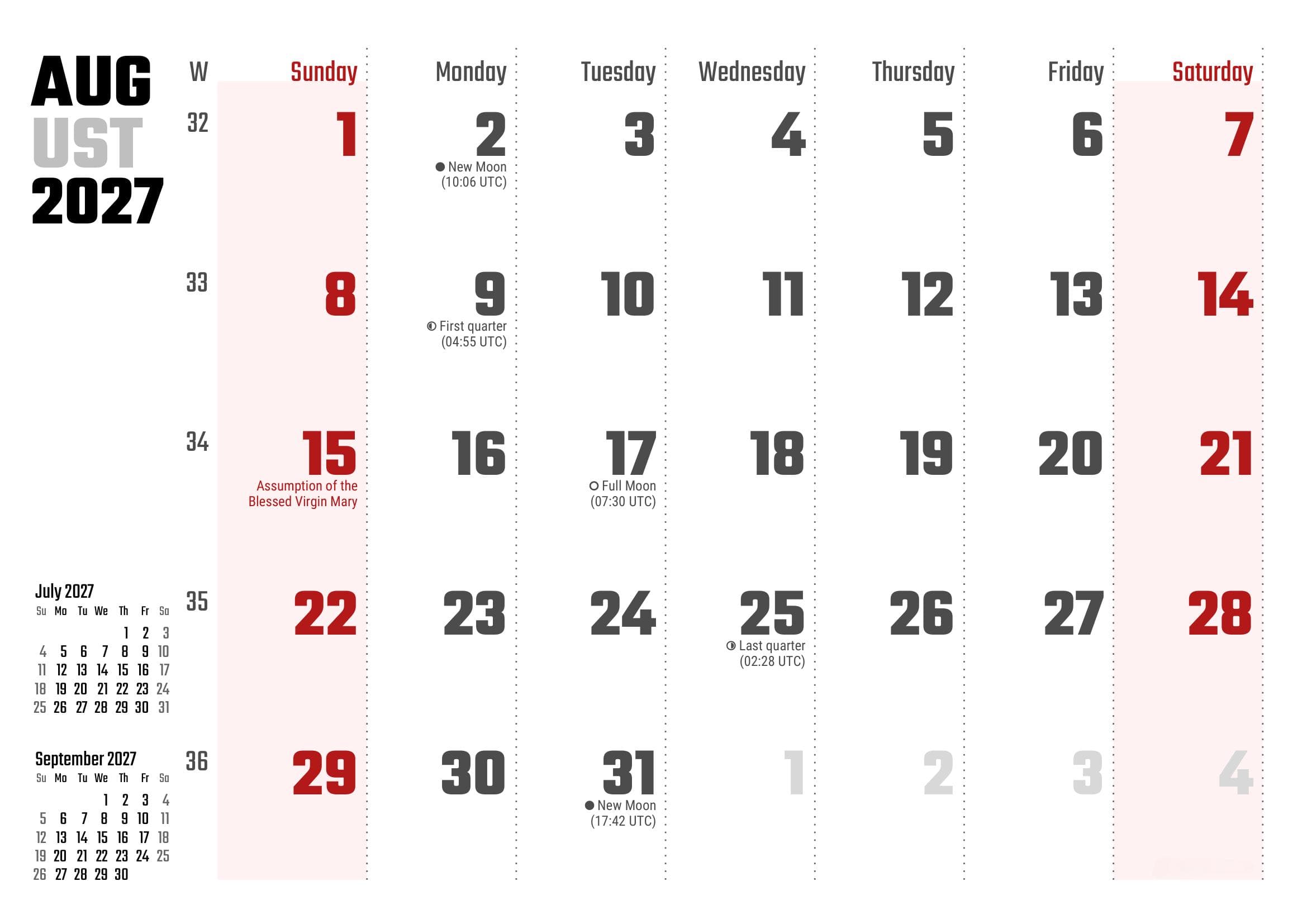 2027 Printable Wall Calendar template | Minimalist Yearly Planner | A4 Size | instant download | PDF - image 5