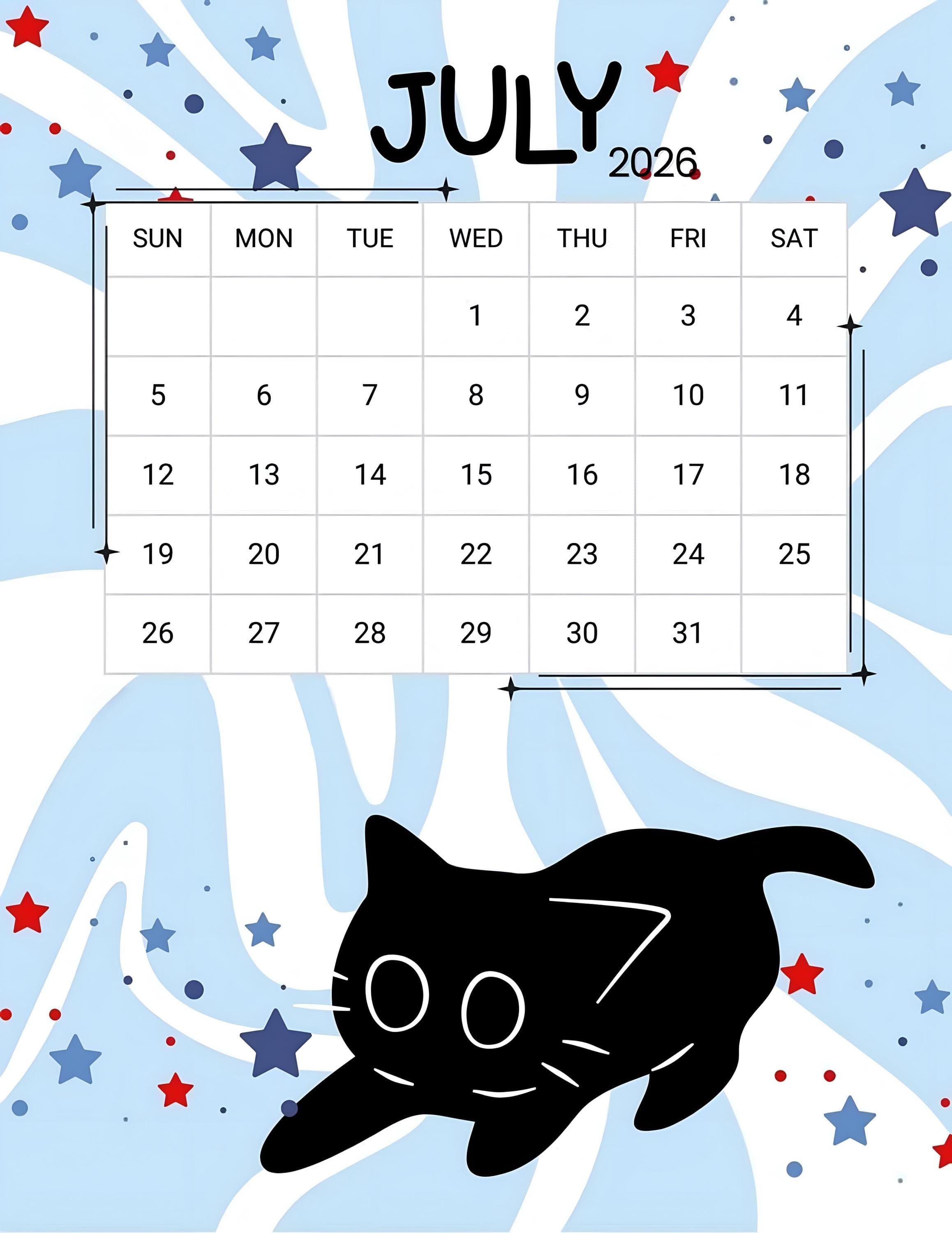 2026 Black Cat Calendar | Whimsical Illustrations, Monthly Planner (12-Month) - image 3