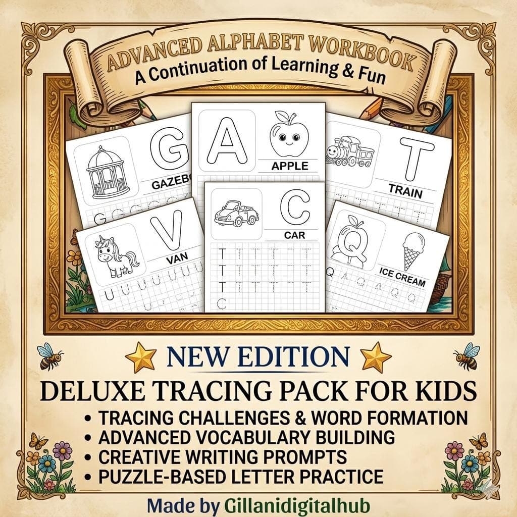 ABC Alphabet Coloring Book, Toddler Educational Activity (Digital Download) - image 4