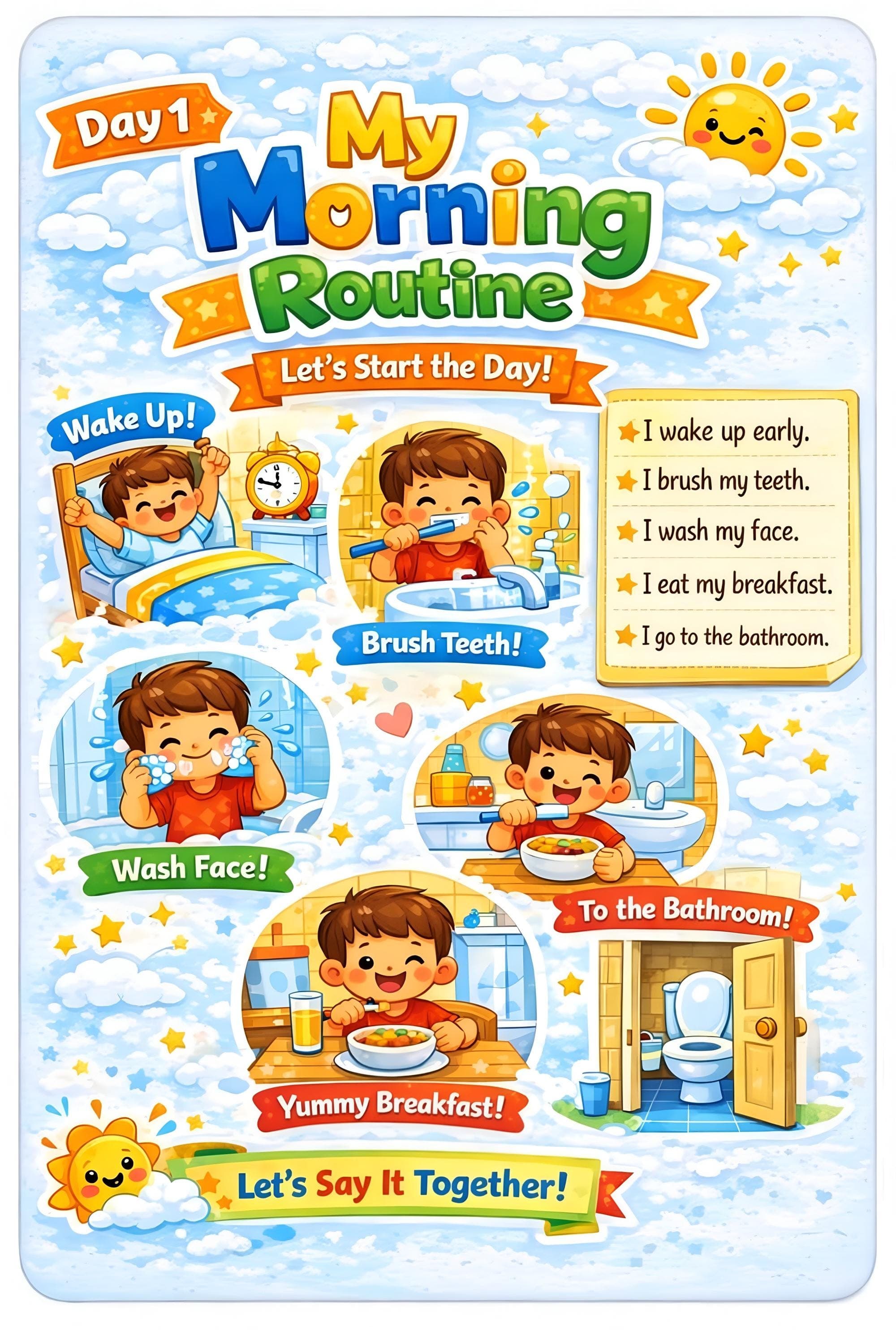 Kids Daily Routine & Manners Learning Book | Preschool Activity PDF | 38 Page - image 3