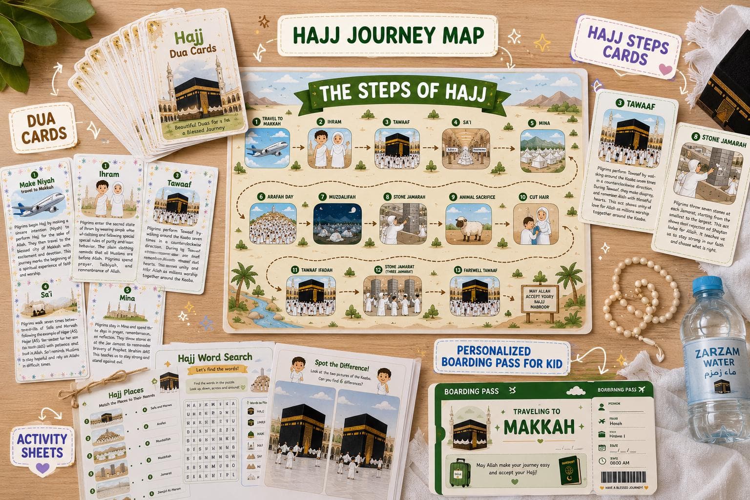 Hajj Learning Bundle for Kids | Flashcards, Dua Cards, Activities (Digital Download) - image 3