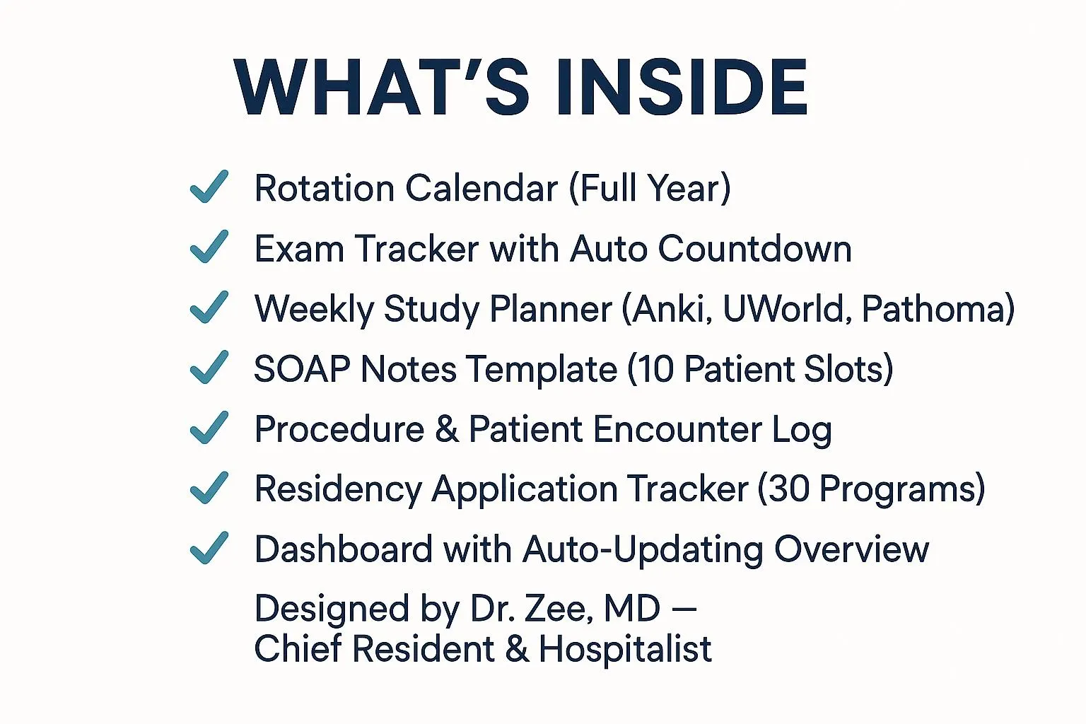 Medical Student Planner Google Sheets, SOAP Notes Template, Rotation Tracker, Residency App Tracker, Instant Download