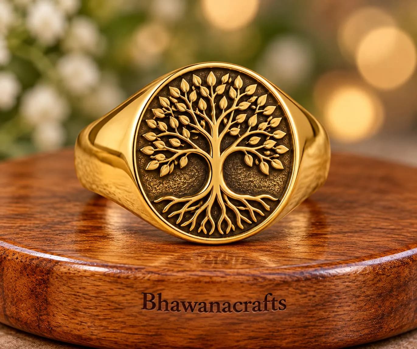 Tree of Life Signet Ring, 925 Sterling Silver Ring, Tree of Life Ring, Symbolic Ring, Mens Silver Ring, Womens Statement Ring