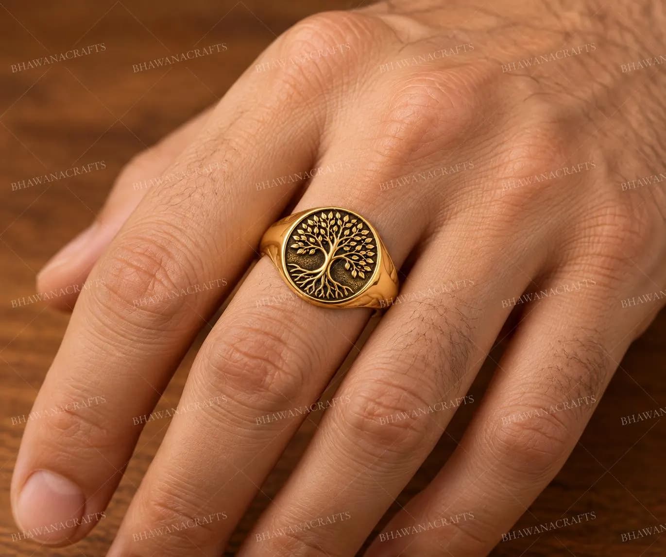 Tree of Life Signet Ring, 925 Sterling Silver Ring, Tree of Life Ring, Symbolic Ring, Mens Silver Ring, Womens Statement Ring - image 4