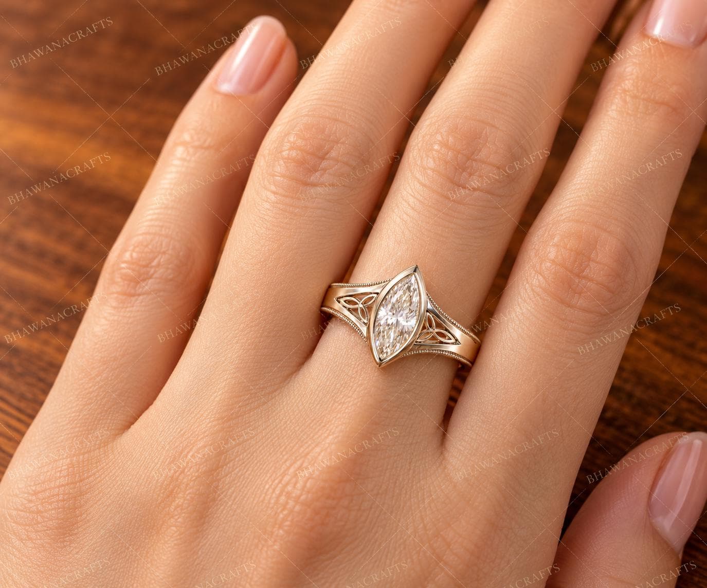 Moissanite Ring, 925 Sterling Silver, Marquise Cut Moissanite Ring, Vintage Inspired Statement Ring, Elegant Gift for Her - image 4