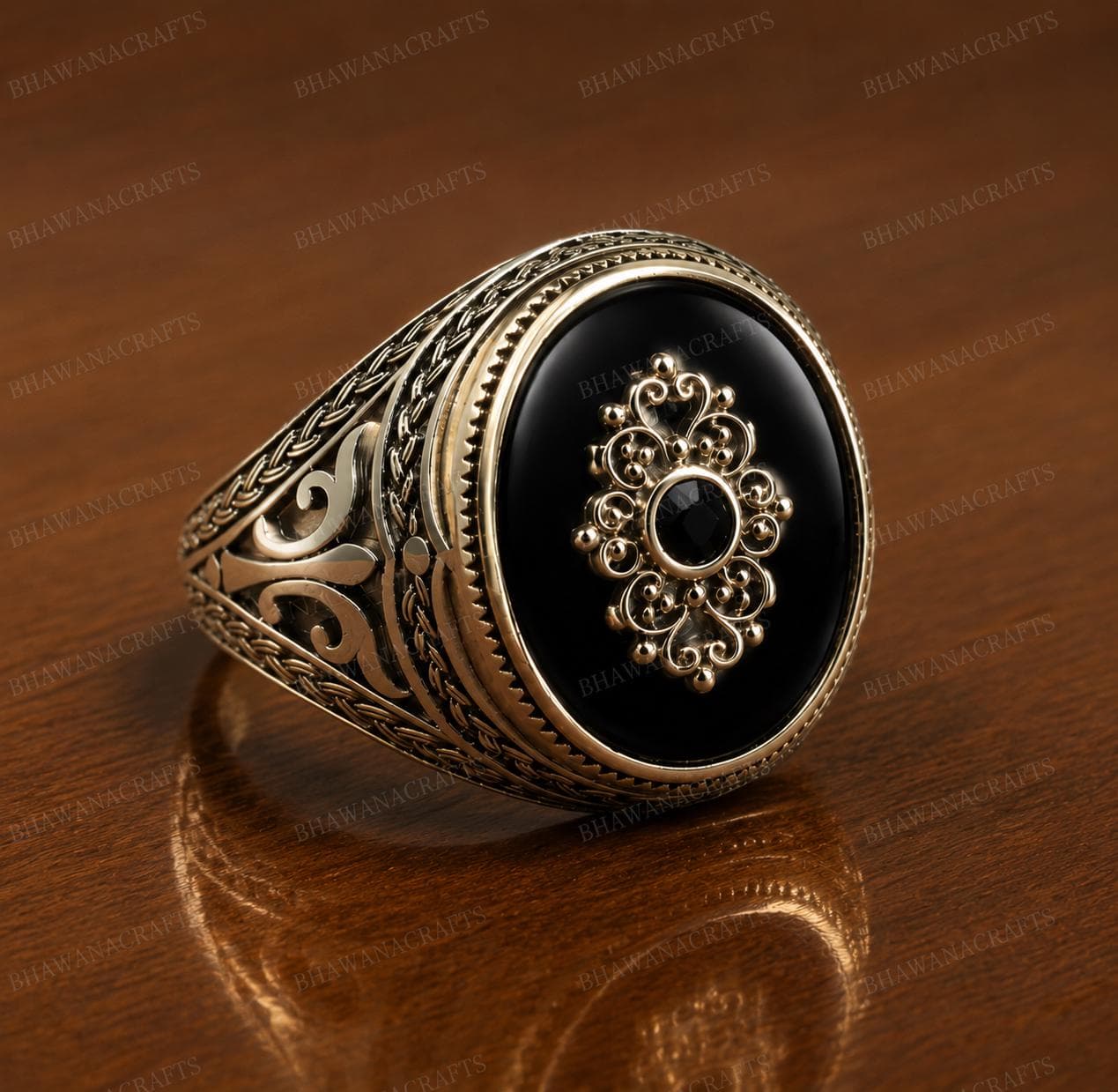 Black Aqeeq/hakik Ring for Men, 925 Sterling Silver Black Agate Ring, Handmade Hakik Statement Ring, Islamic Jewelry Gift, Oval Onyx Style - image 4
