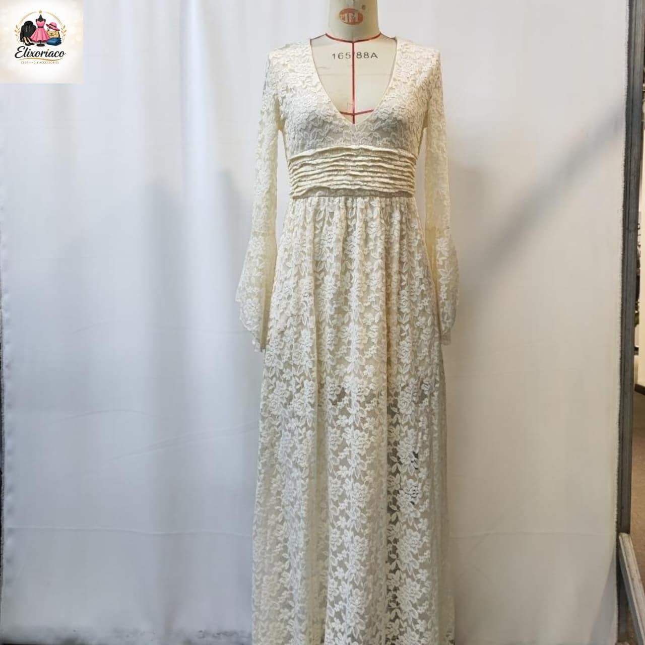 Boho Lace Maxi Dress: Vintage Floral Style, Long Sleeve Festival Outfit - image 3