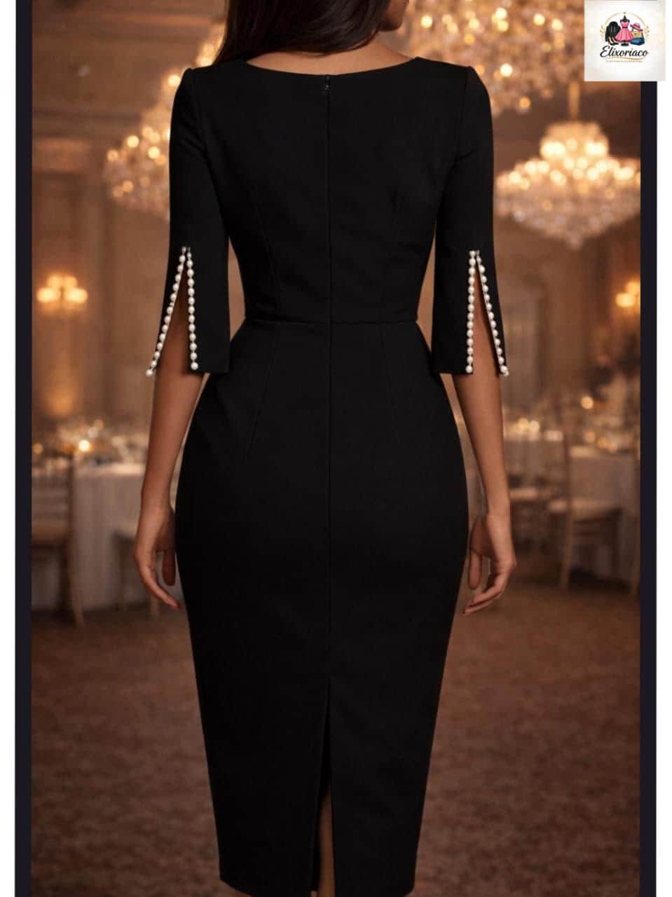 Pearl Embroidered Midi Dress | Elegant Handmade Dress II Trending - image 5