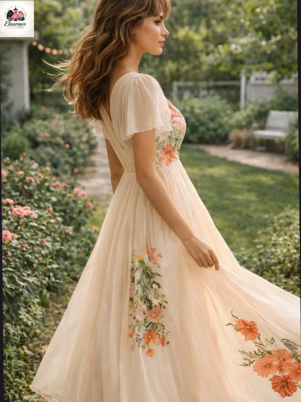 Elegant Women's Floral Maxi Dress | Romantic, Ethereal, Dreamy Dress - image 3
