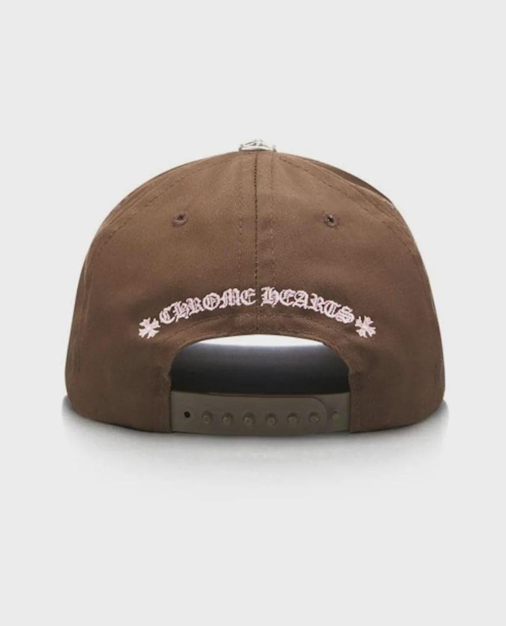 Brown Snapback Cap | Gothic CH Embroidery, Flat Brim Streetwear Hat - image 4