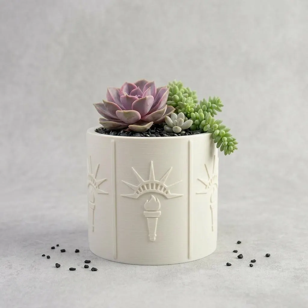 Statue of Liberty Succulent Planter — New York Icon 3D Printed Pot, Americana Decor - image 5