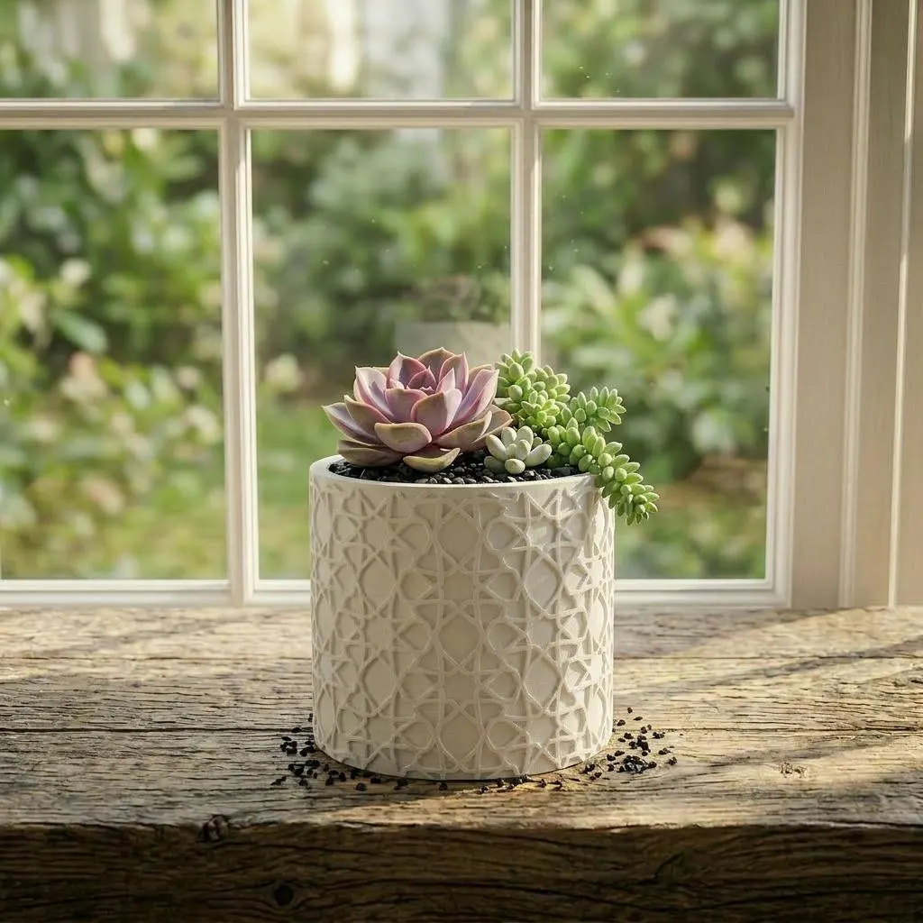 Islamic 8-Point Star Succulent Planter — Rub el Hizb 3D Printed Pot, Mosque Decor - image 5