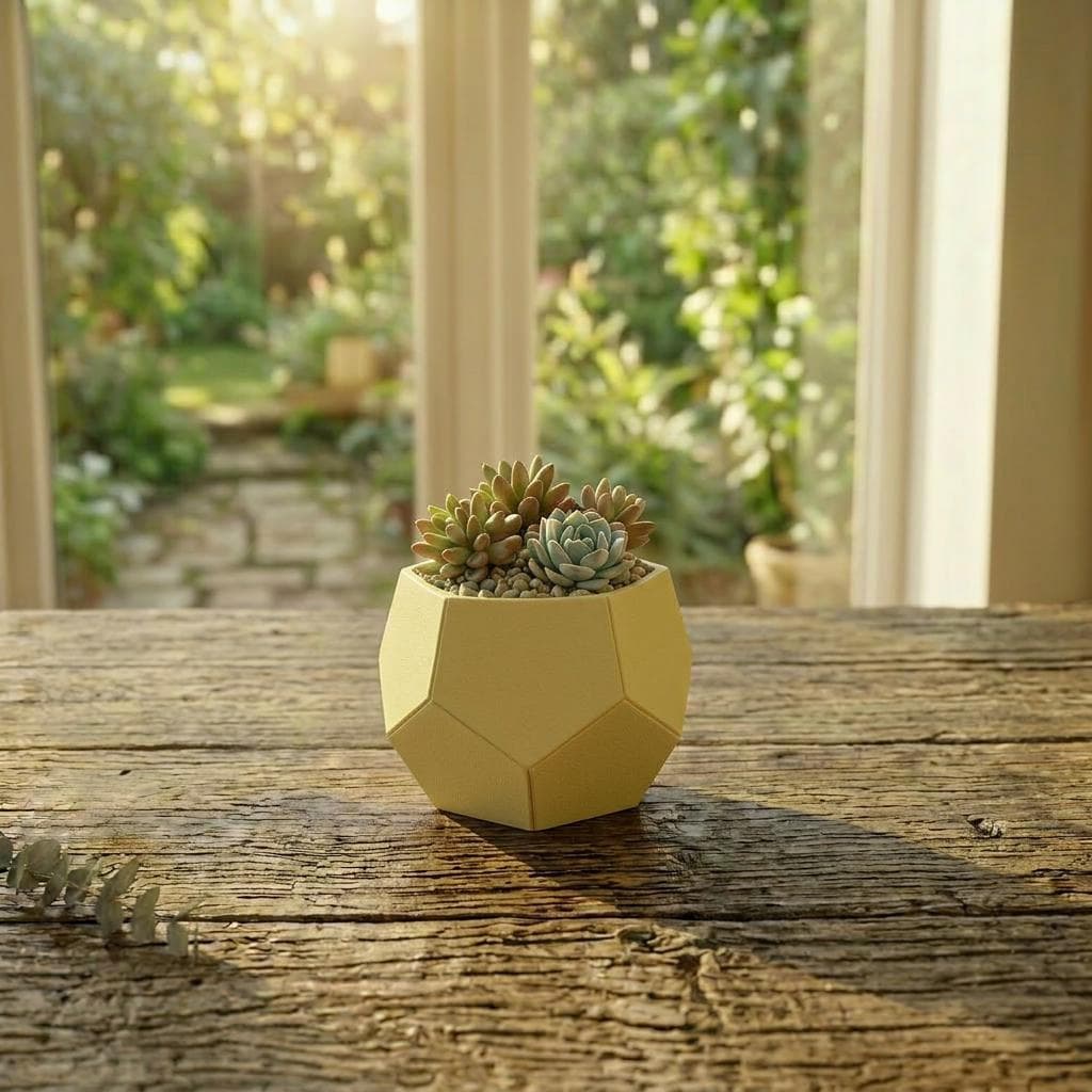 3D Printed Dodecahedron Succulent Planter | Geometric Pentagon Pot, Modern Home Decor - image 5