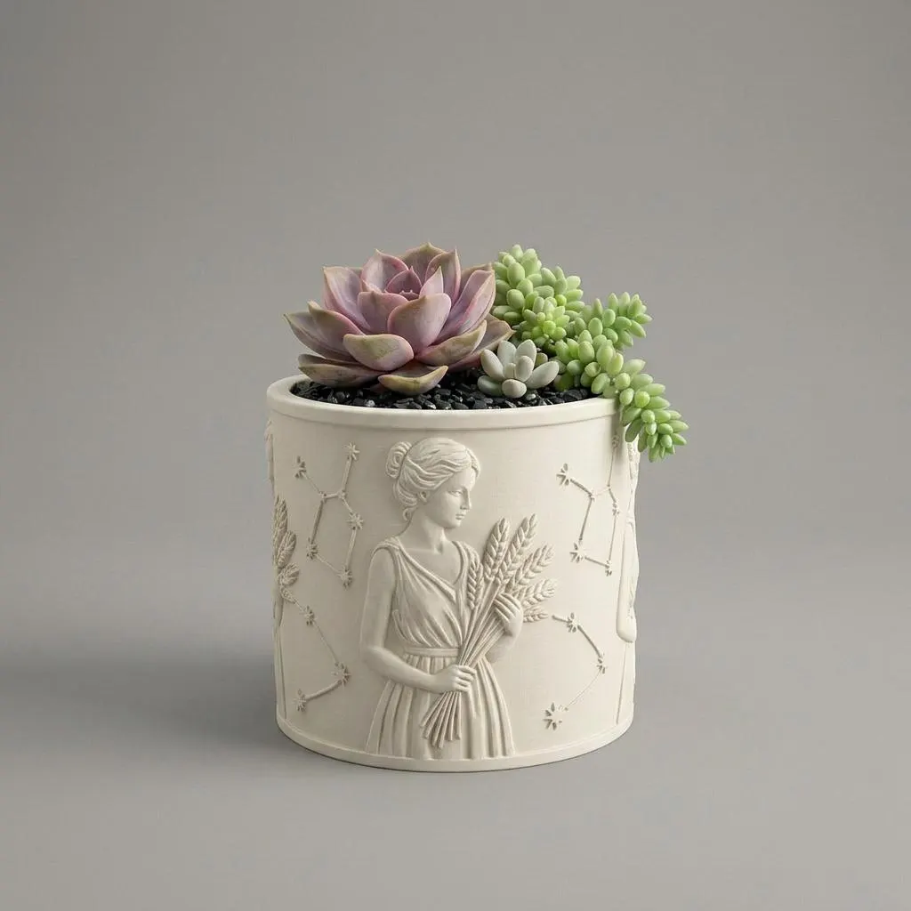 Virgo Zodiac Succulent Planter – Constellation 3D Printed Pot, Astrology Birthday Gift - image 5