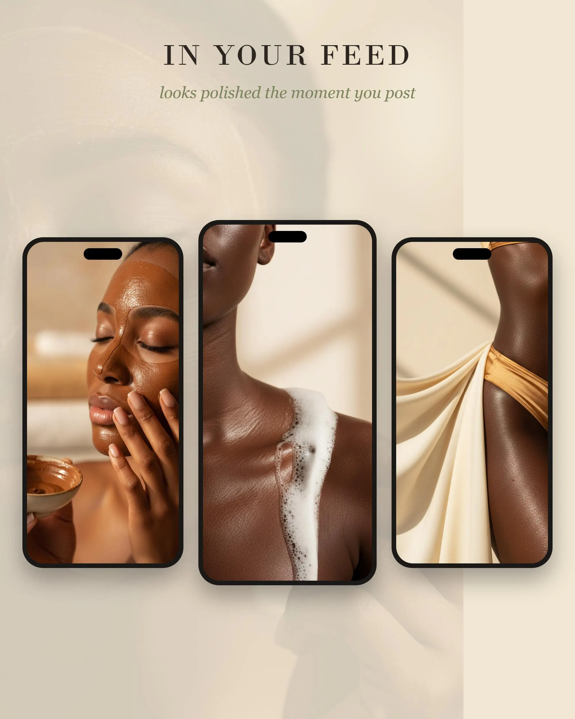 Melanin Beauty Skincare Stock Photos MRR PLR, 109 Black Woman Faceless Beauty Images, Esthetician Instagram Photo Bundle - image 3
