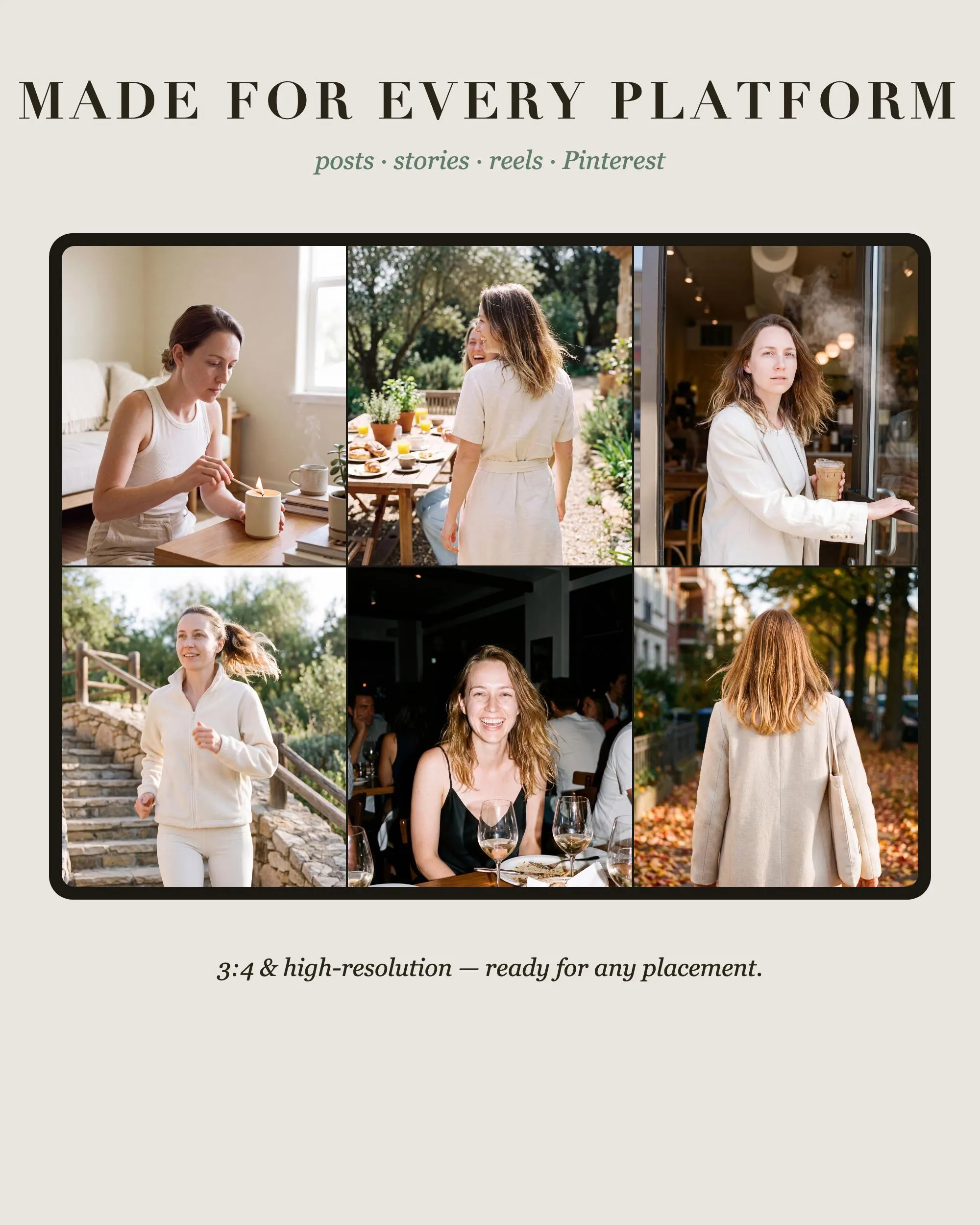 Beige Christmas Stock Photos MRR PLR, 97 Cream Neutral Faceless Winter Images, Cozy Cabin Snow Instagram Photo Bundle - image 2