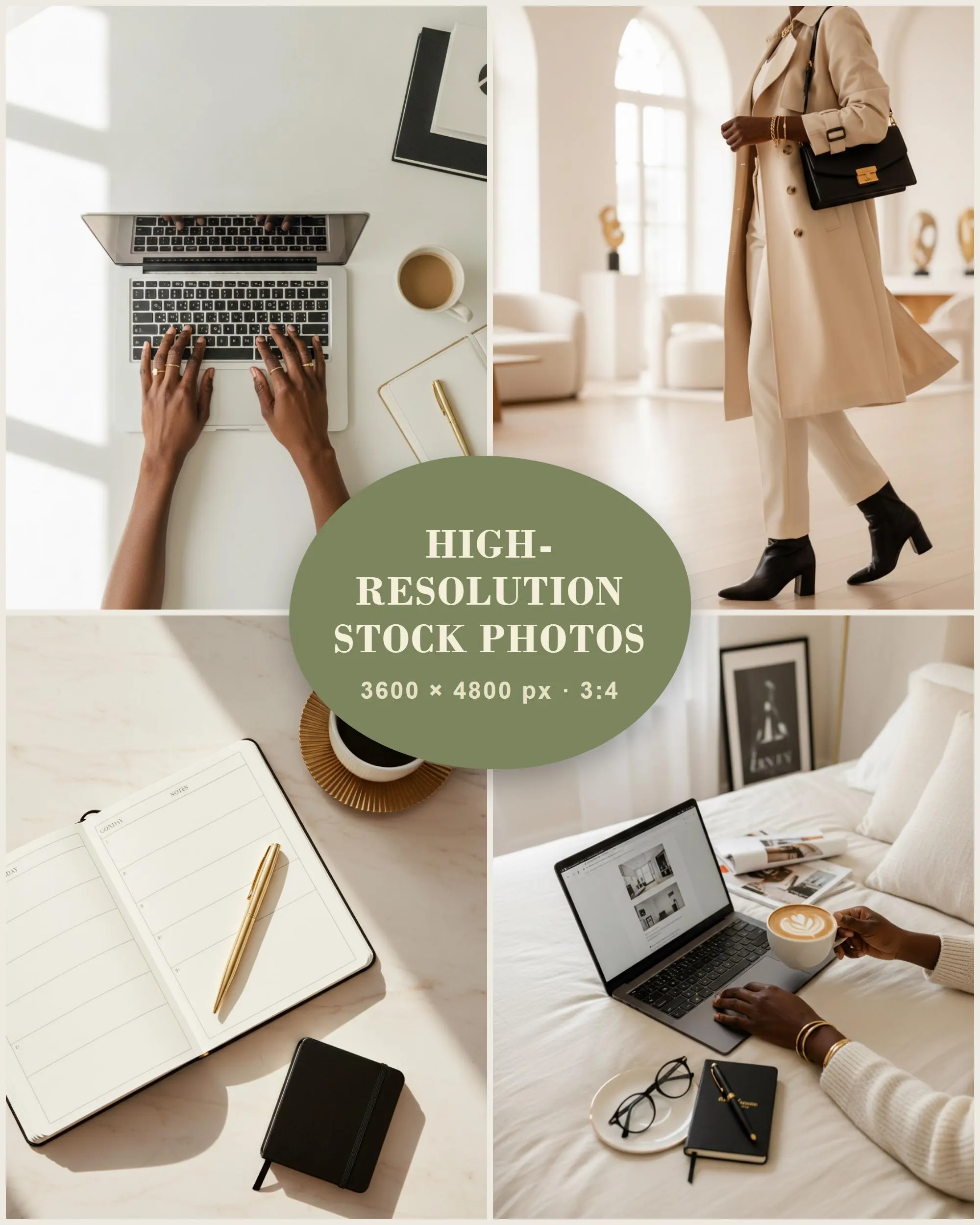 Melanin Business Stock Photos MRR PLR, 110 Black Woman Boss Babe Faceless Images, Entrepreneur Instagram Photo Bundle for Digital Marketing - image 5