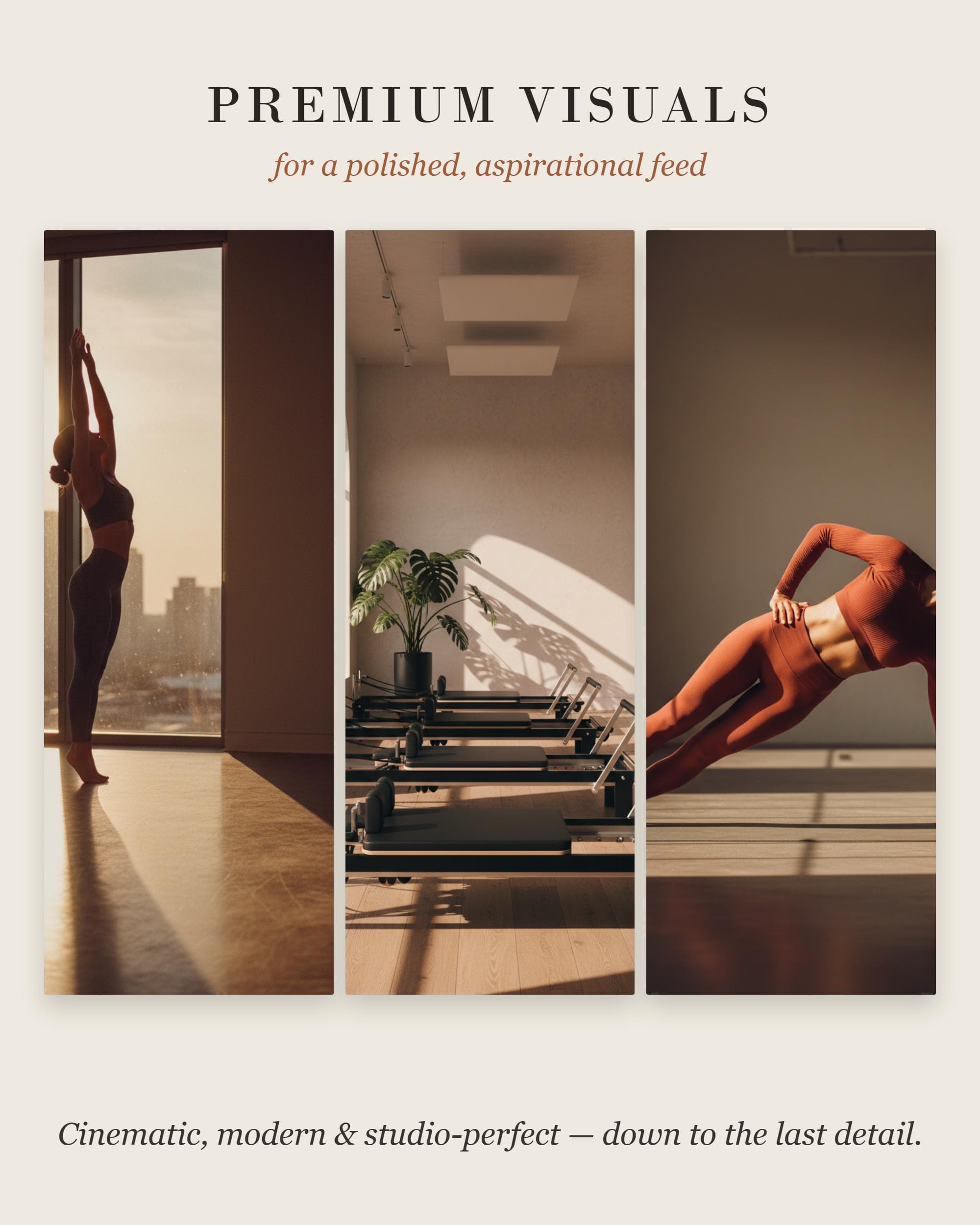 Pilates Stock Photos MRR PLR, 58 Reformer Studio Faceless Aesthetic Images, Wellness Instagram Photo Bundle for Pilates Instructors - image 5