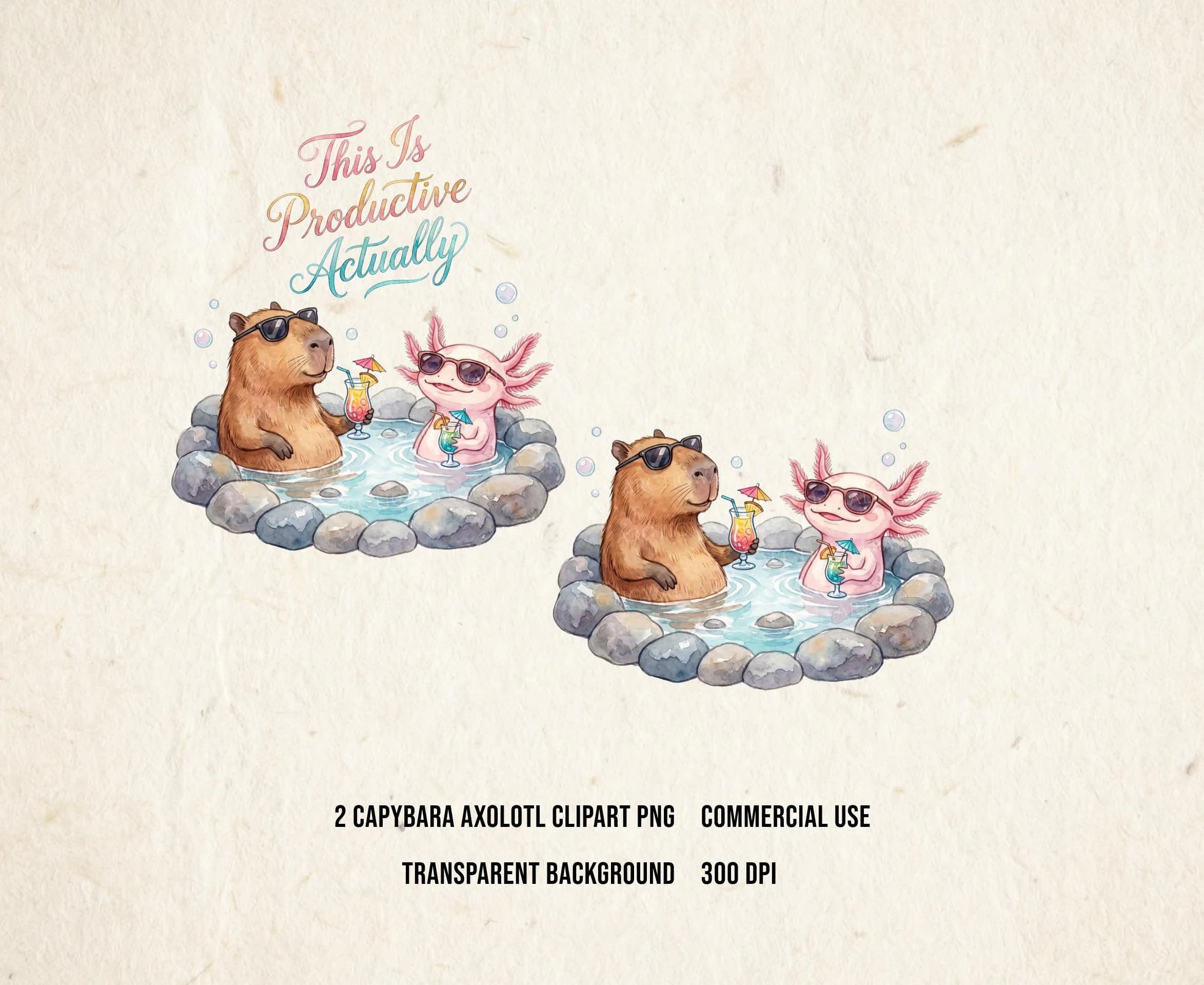 Capybara PNG | Axolotl PNG | Capybara Axolotl Clipart | Trending Designs | Meme Shirt