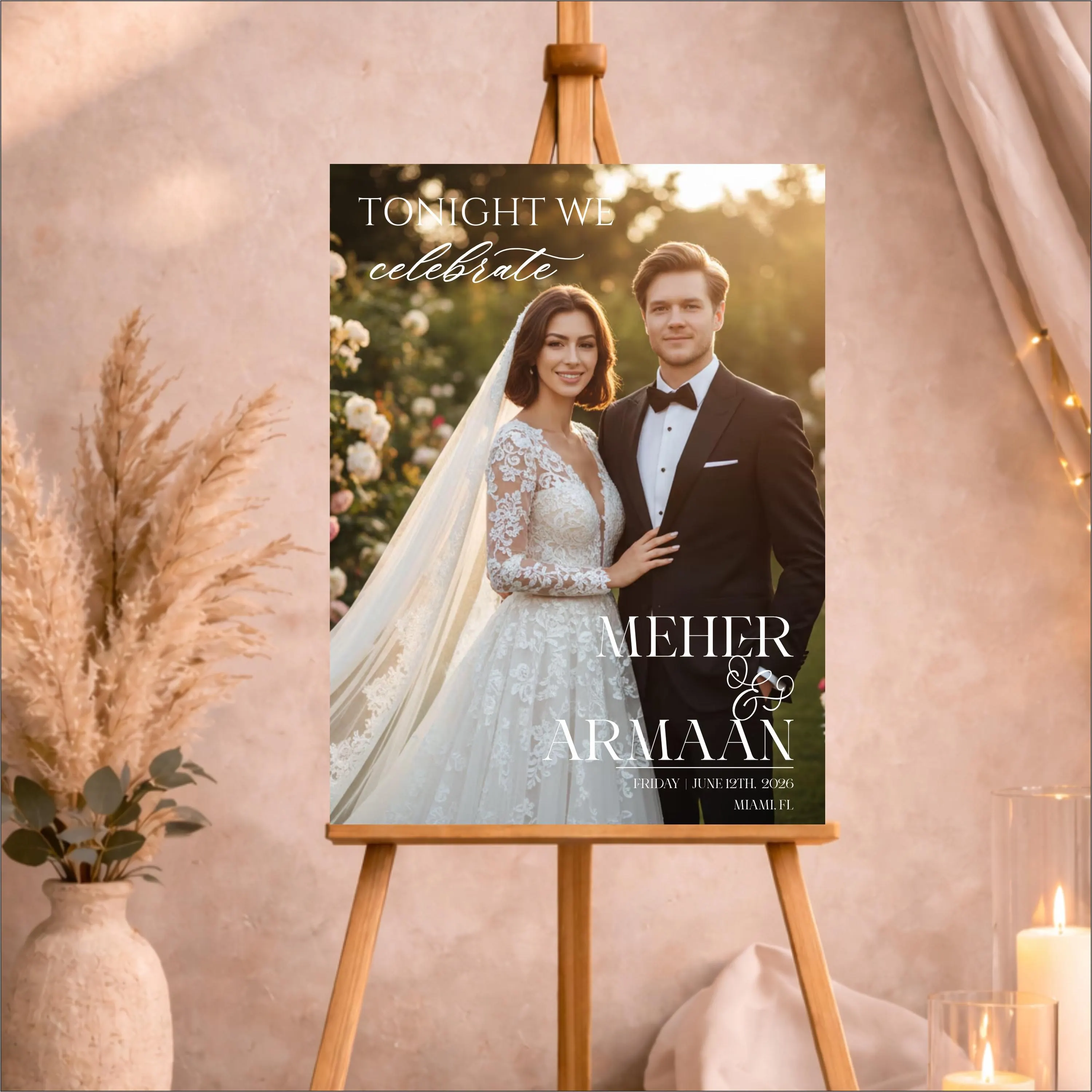 Custom Printed Acrylic Wedding Welcome Sign | Elegant Event Decor - image 3
