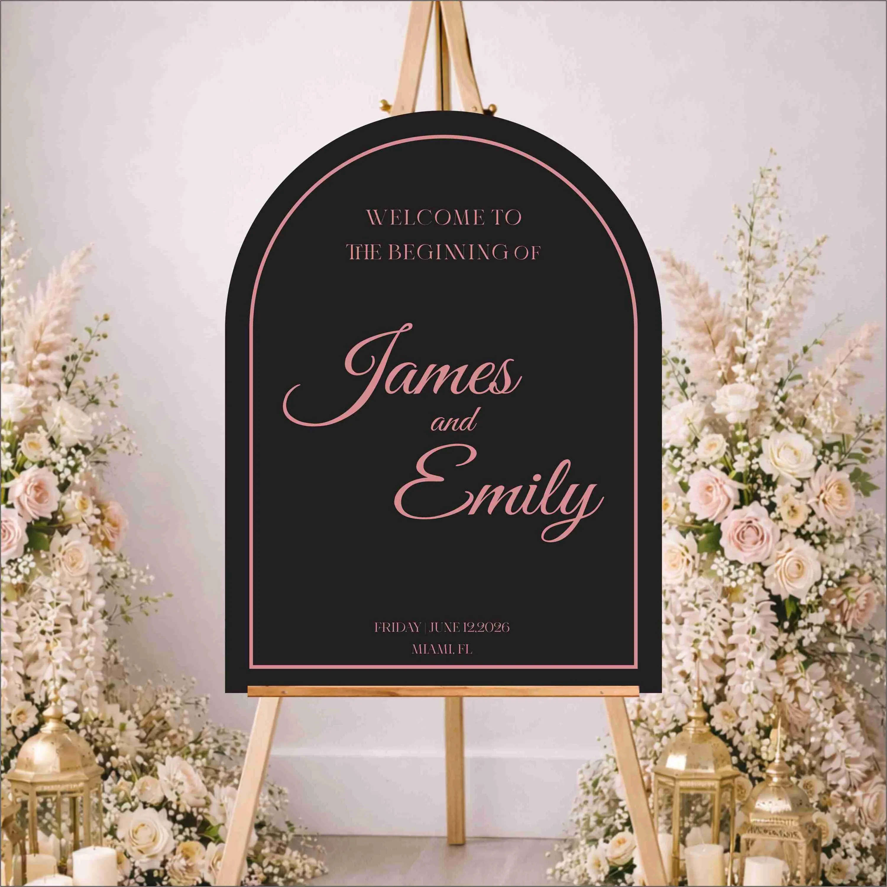 Custom Printed Acrylic Wedding Welcome Sign | Modern Elegant Event Decor - image 5