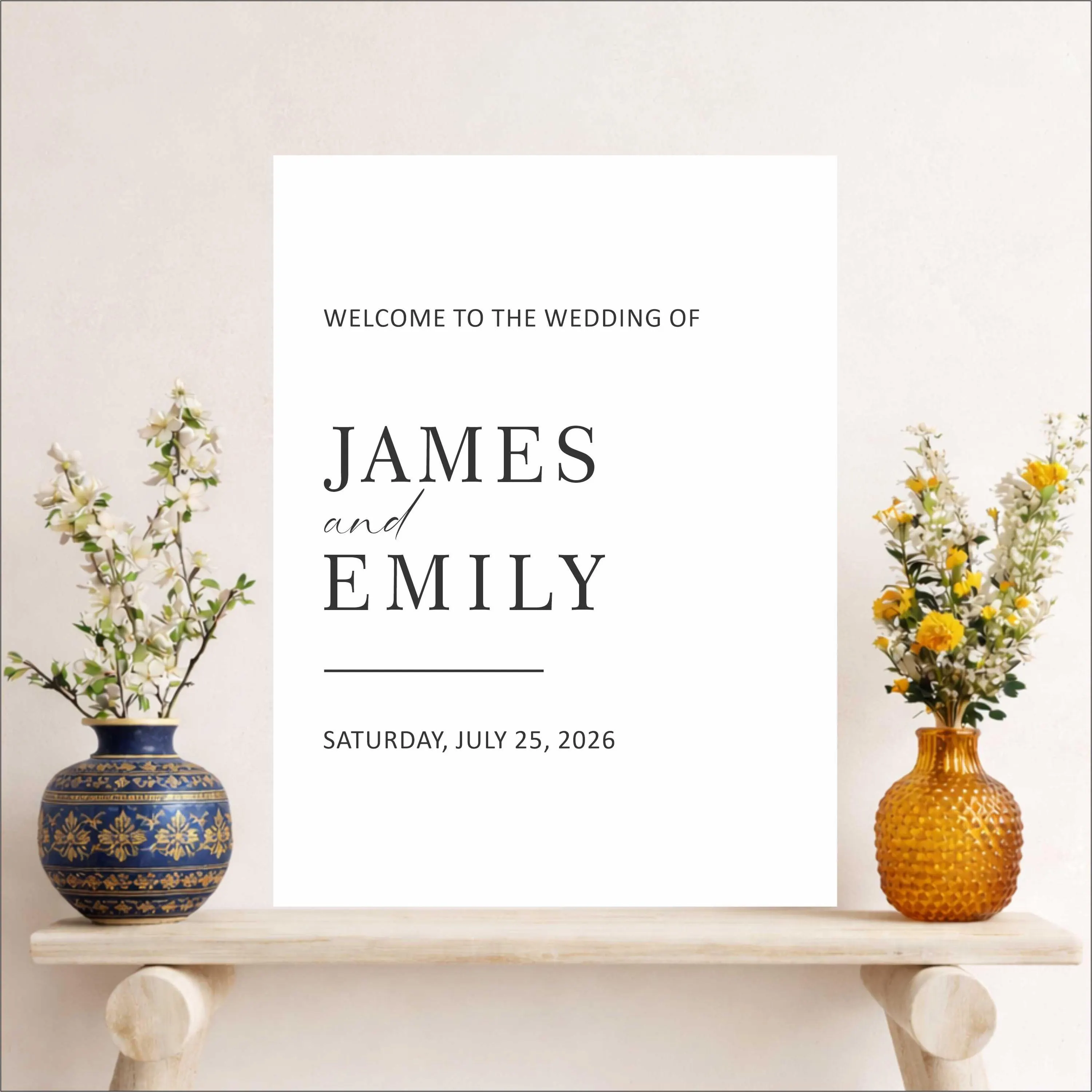 Acrylic Printed Wedding Welcome Sign | Modern Entrance Wedding Sign - image 4