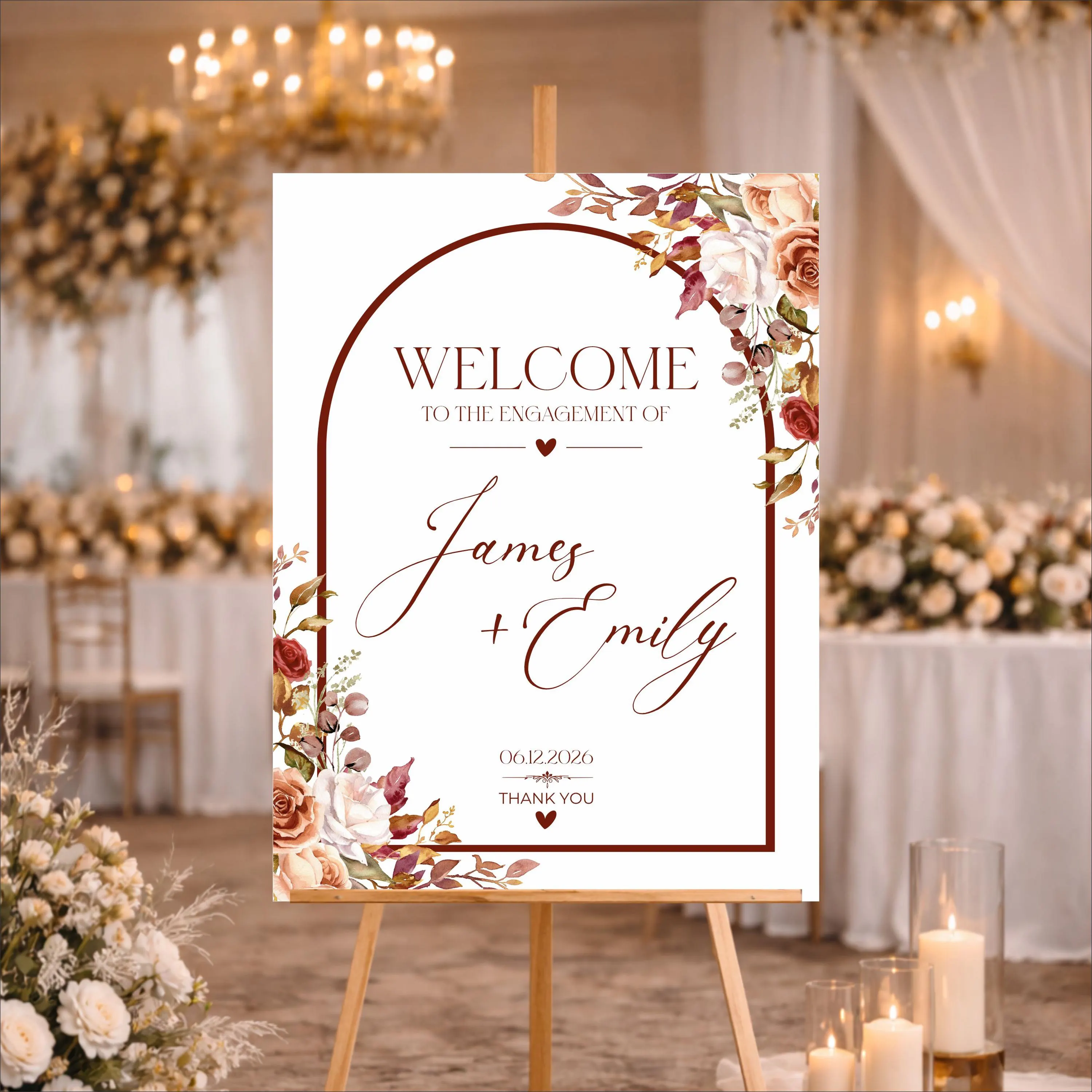 Acrylic Printed Wedding Welcome Sign