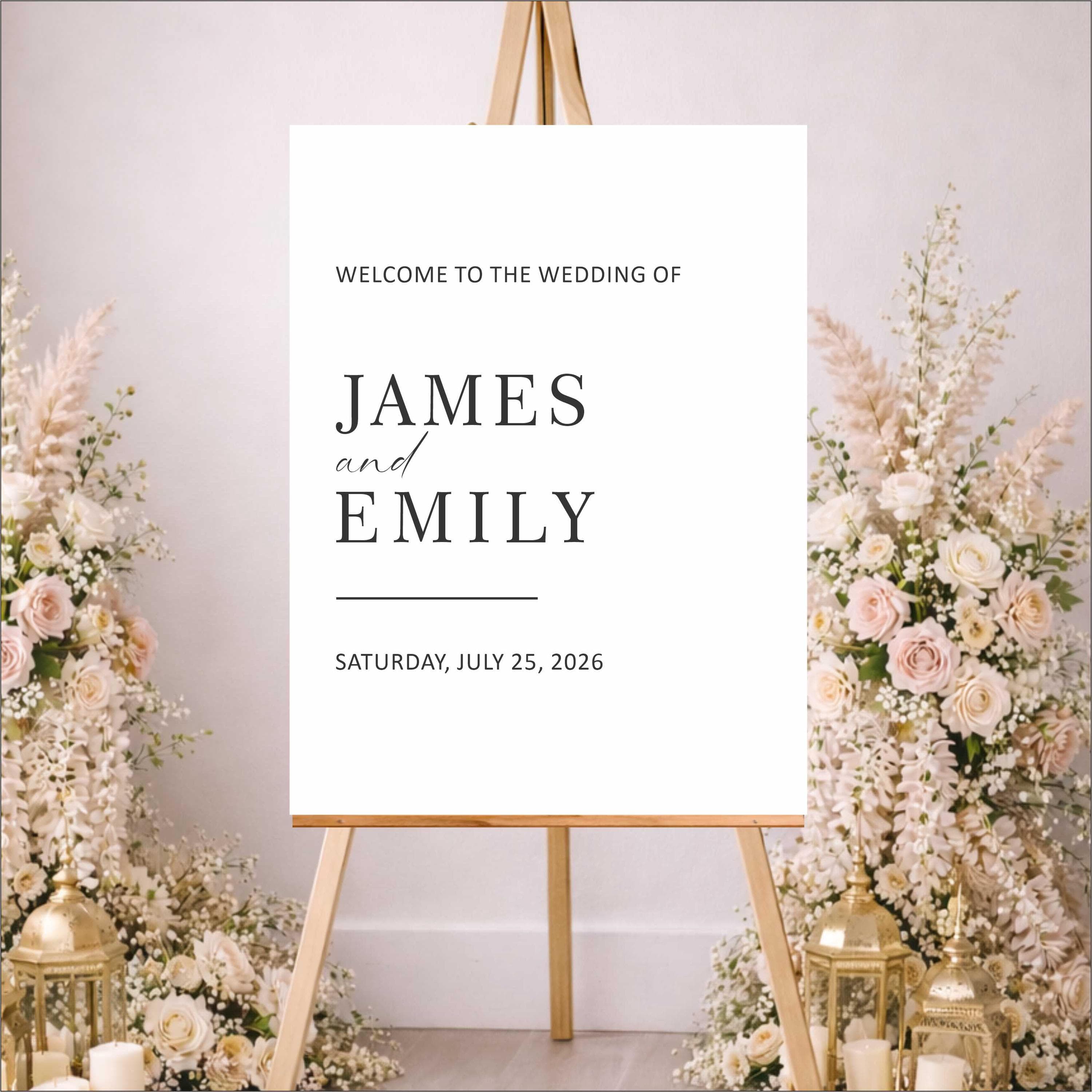 Acrylic Printed Wedding Welcome Sign | Modern Entrance Wedding Sign - image 2