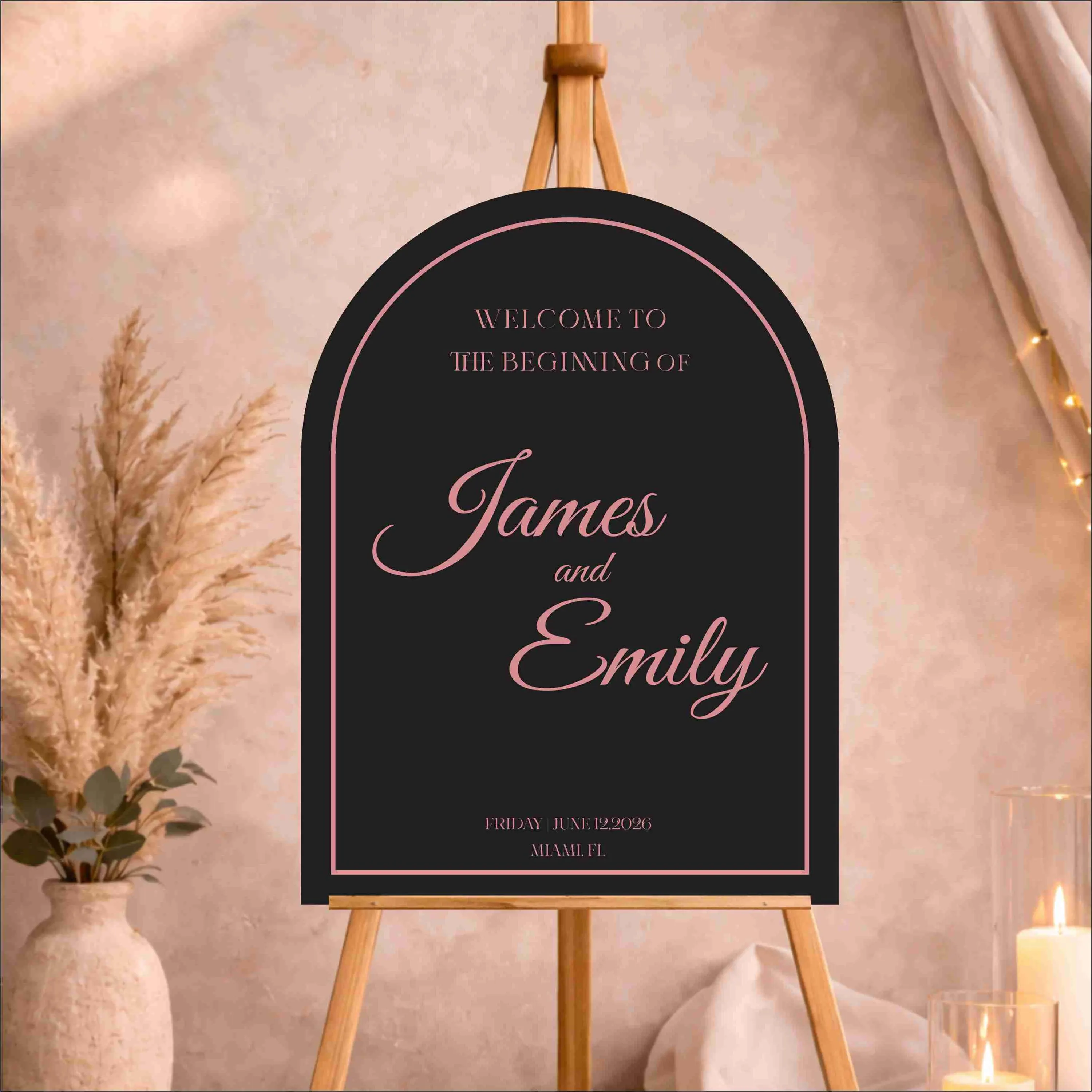 Custom Printed Acrylic Wedding Welcome Sign | Modern Elegant Event Decor - image 4