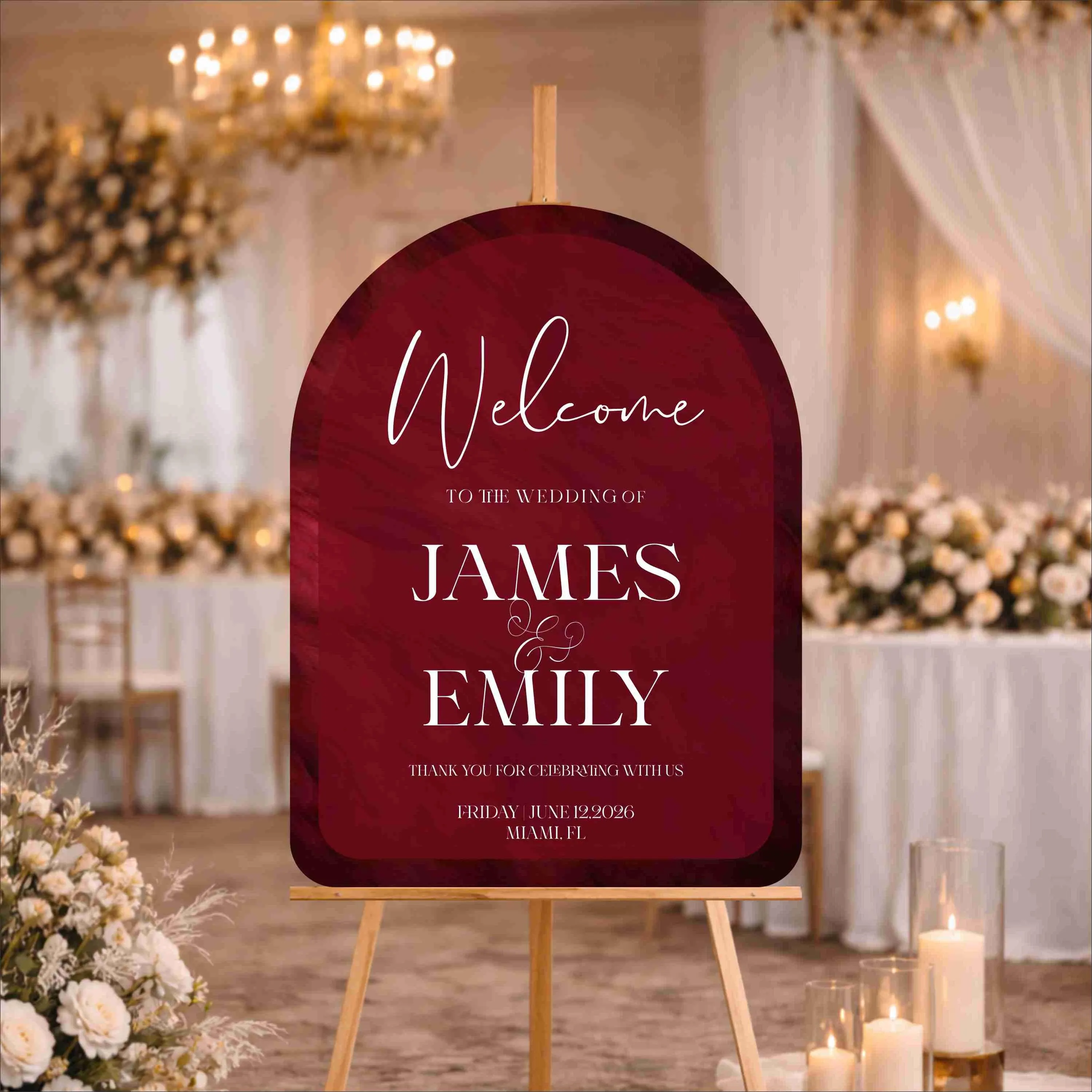 Printed Acrylic Wedding Welcome Sign | Custom Event Signage