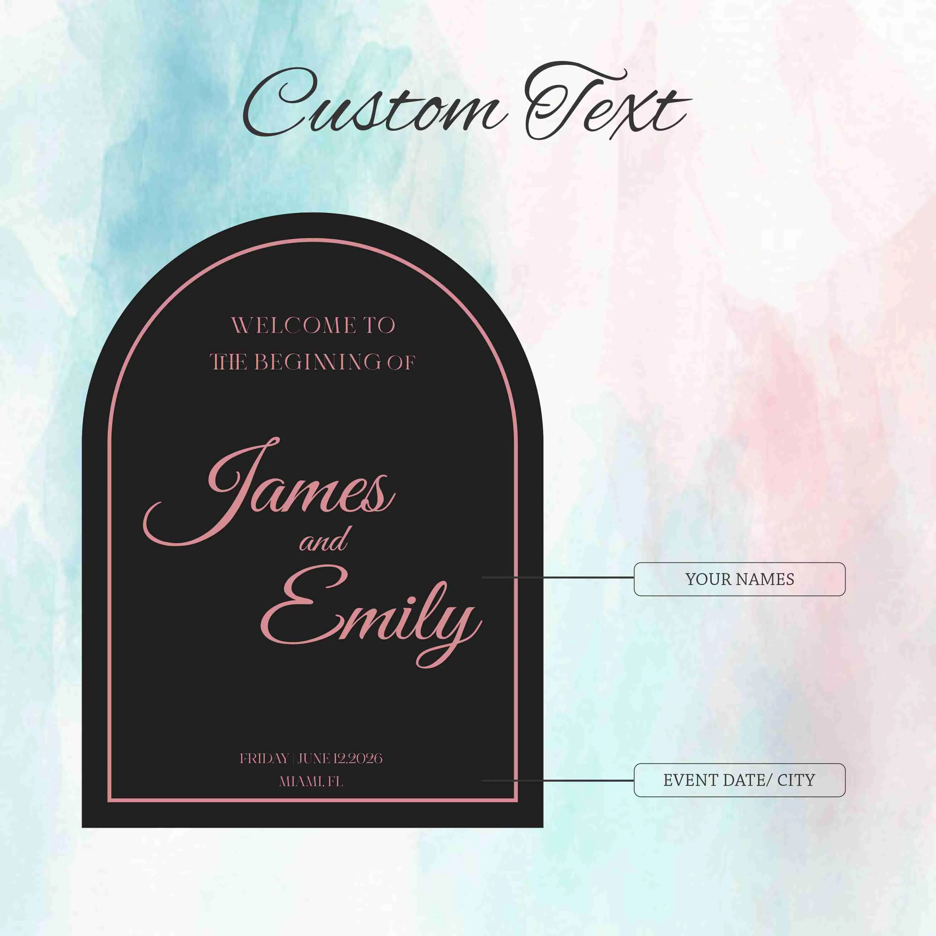 Custom Printed Acrylic Wedding Welcome Sign | Modern Elegant Event Decor - image 3