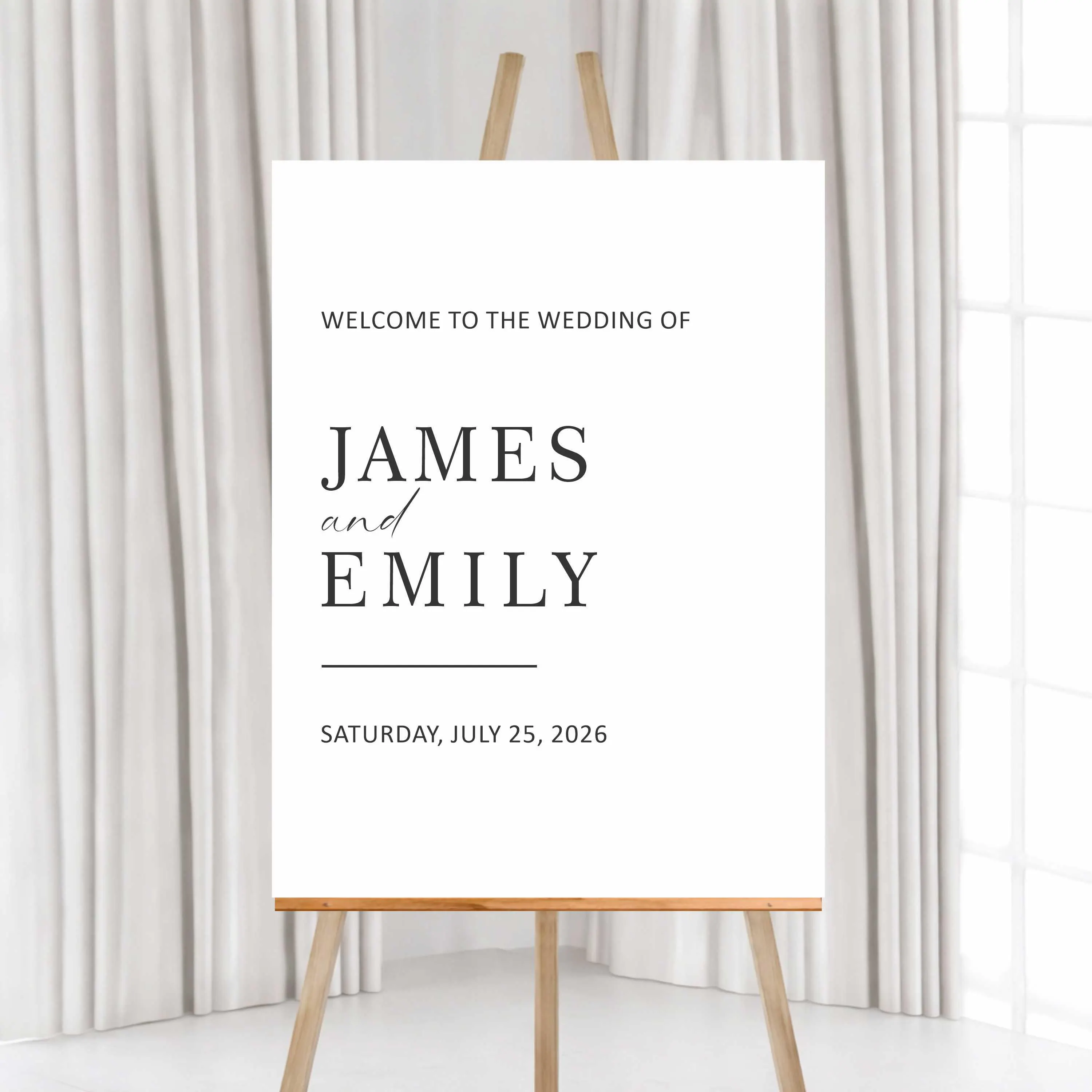 Acrylic Printed Wedding Welcome Sign | Modern Entrance Wedding Sign - image 3