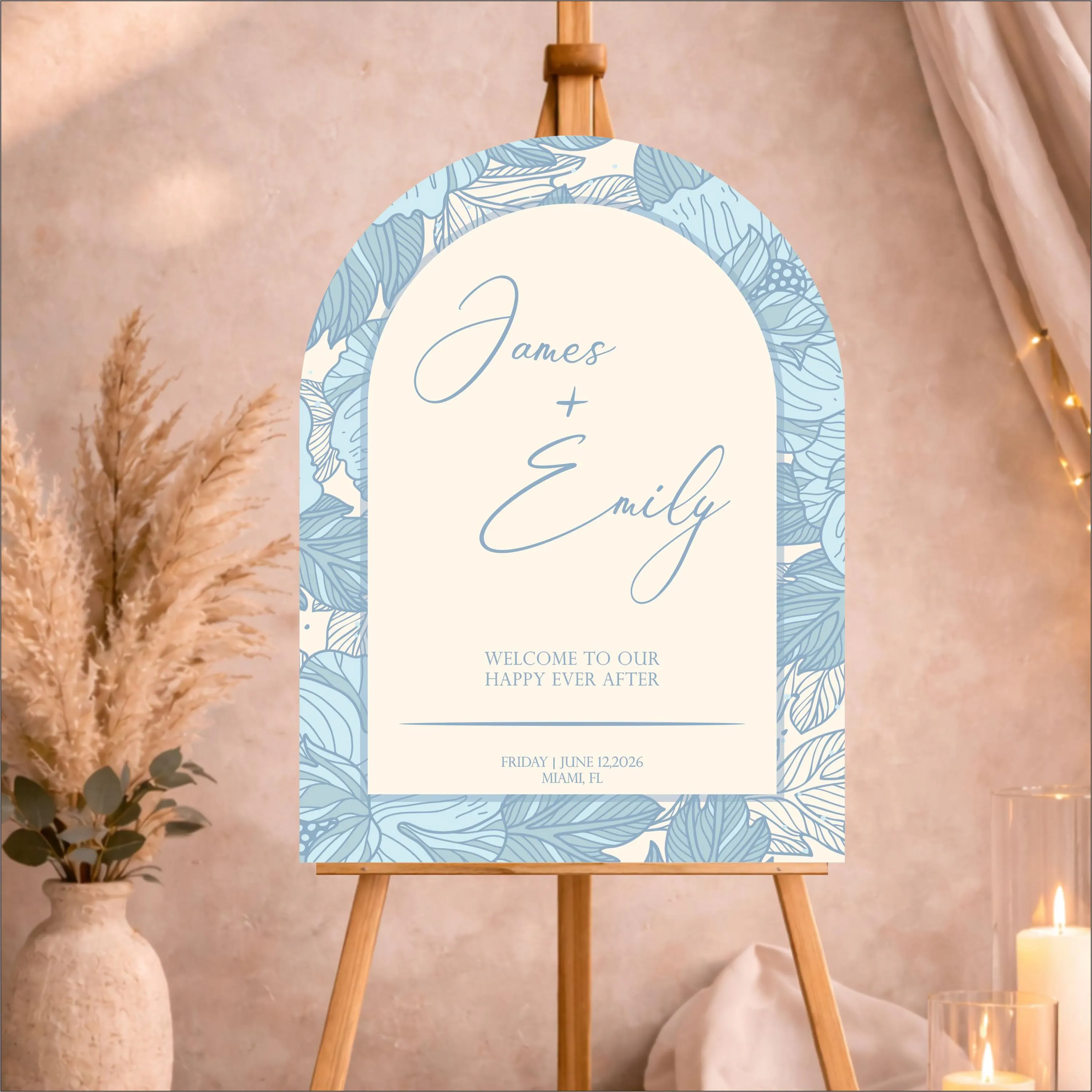 Printed Acrylic Arch Wedding Welcome Sign | Minimalist Custom Entrance Décor - image 5