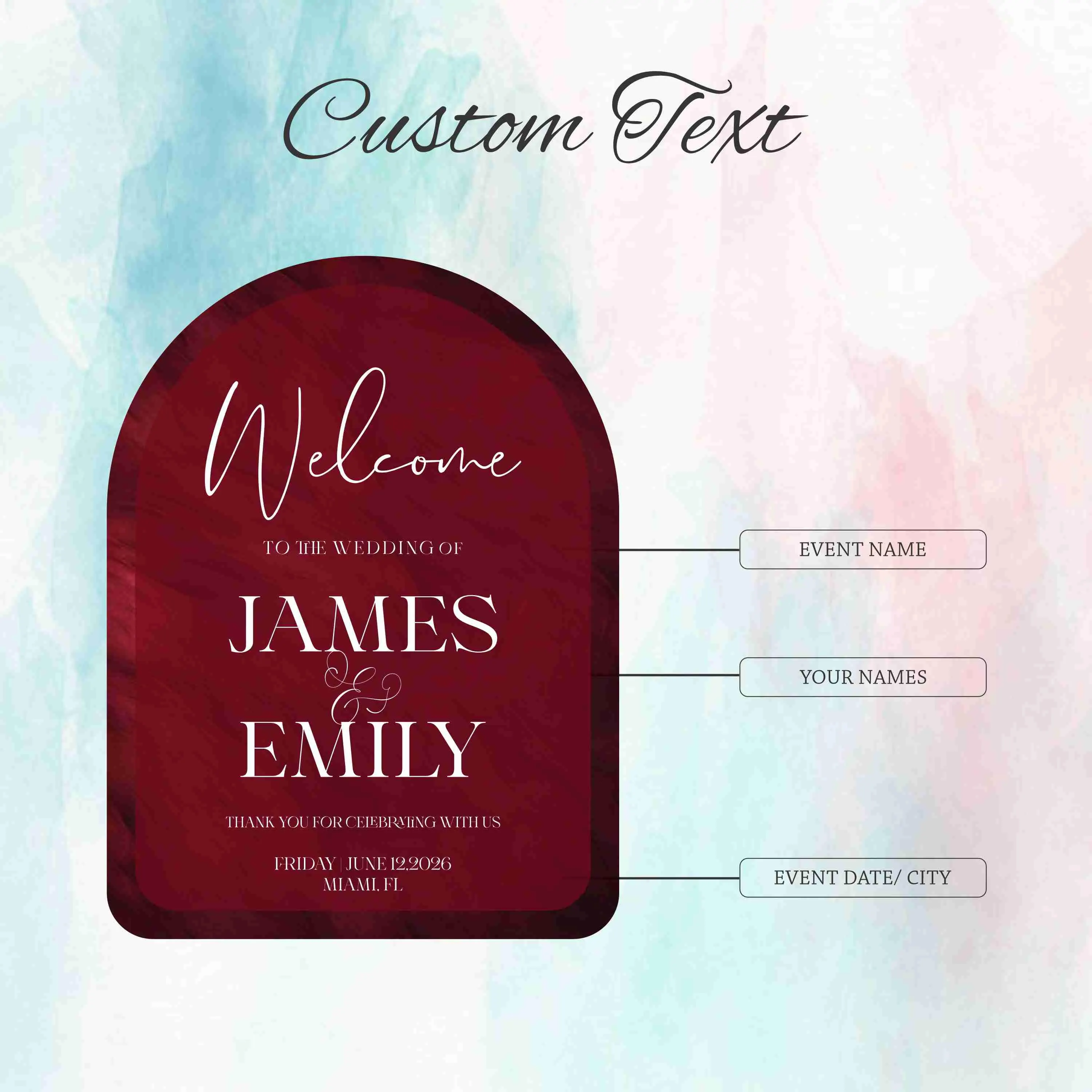 Printed Acrylic Wedding Welcome Sign | Custom Event Signage - image 3