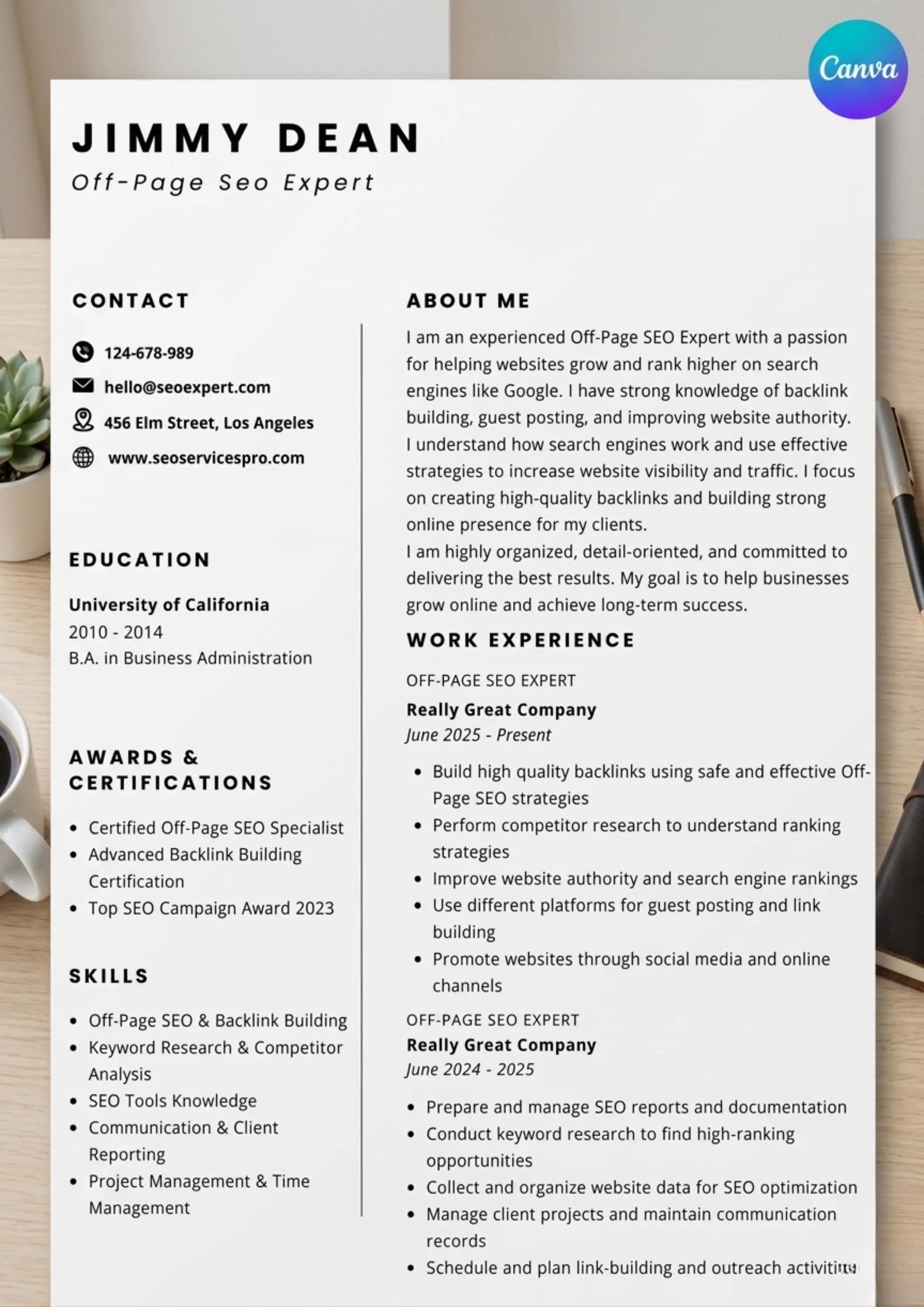 Modern Resume Template Canva – Editable CV for Job Seekers, 2026 Professional Resume Design,Digital Download
