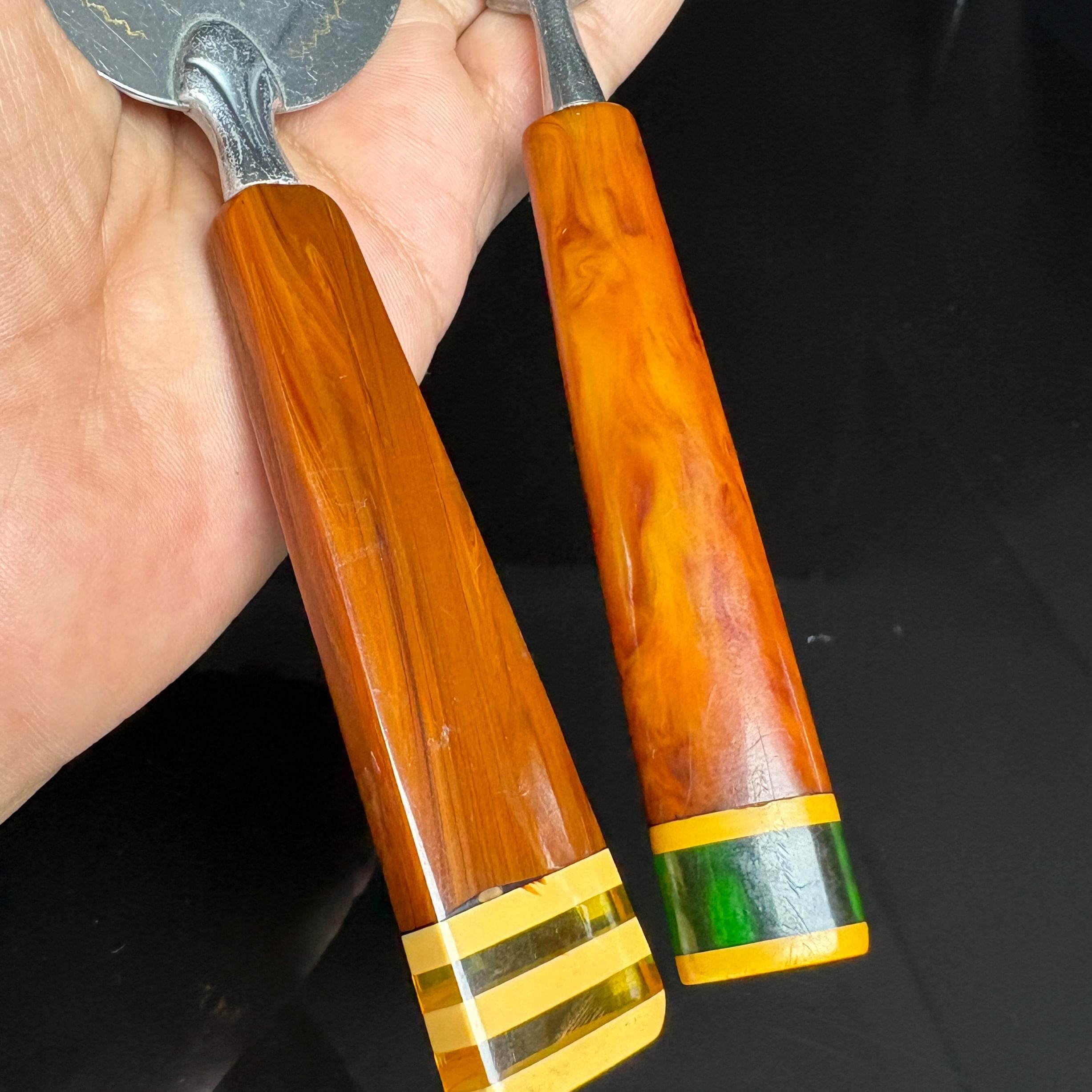 Vintage Marbled Catalin Bakelite Spatulas – 2 Piece Kitchen Utensil Set - image 3