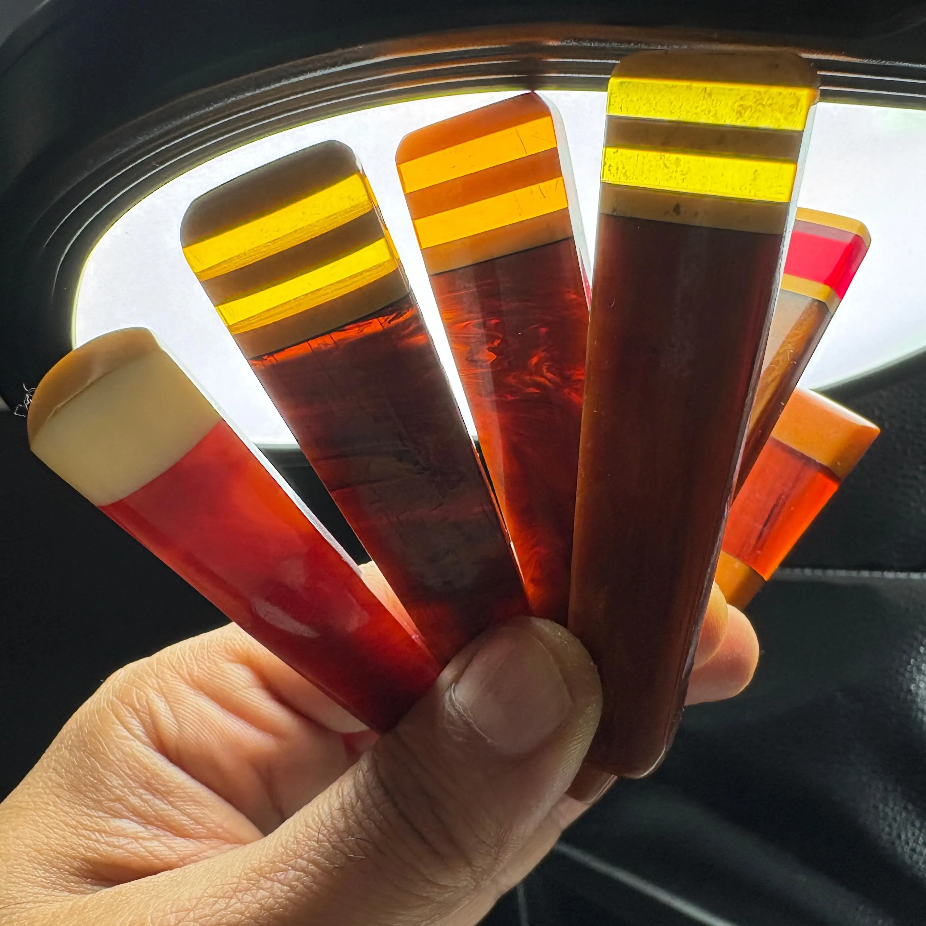 6 Antique Marbled Catalin Bakelite Handles 79g | For Tesbih, Subha & Jewelry Making - image 5
